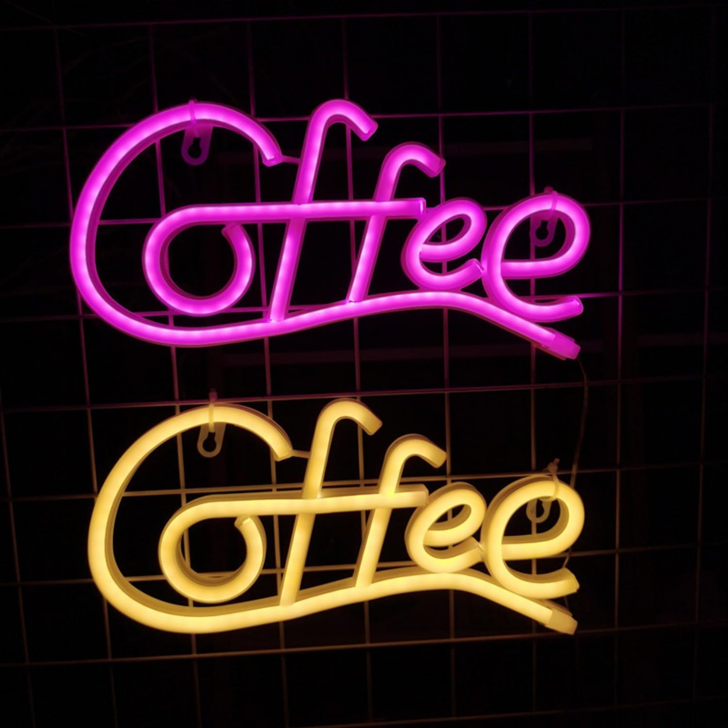 1-pcs Neon Night Light,LED Coffee Neon Signs,USB or Battery Powered Neon Wall Decoration,for Home Bar,Business,Café,Restaurant,Hotel Decoration