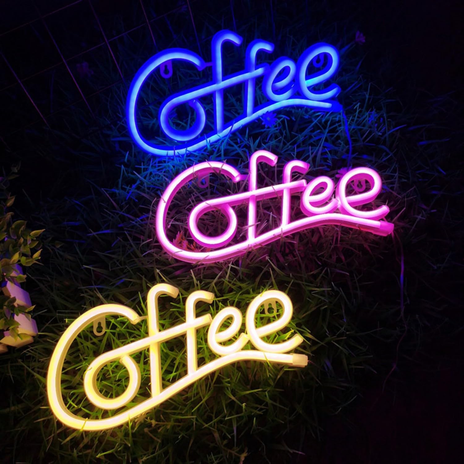 1-pcs Neon Night Light,LED Coffee Neon Signs,USB or Battery Powered Neon Wall Decoration,for Home Bar,Business,Café,Restaurant,Hotel Decoration