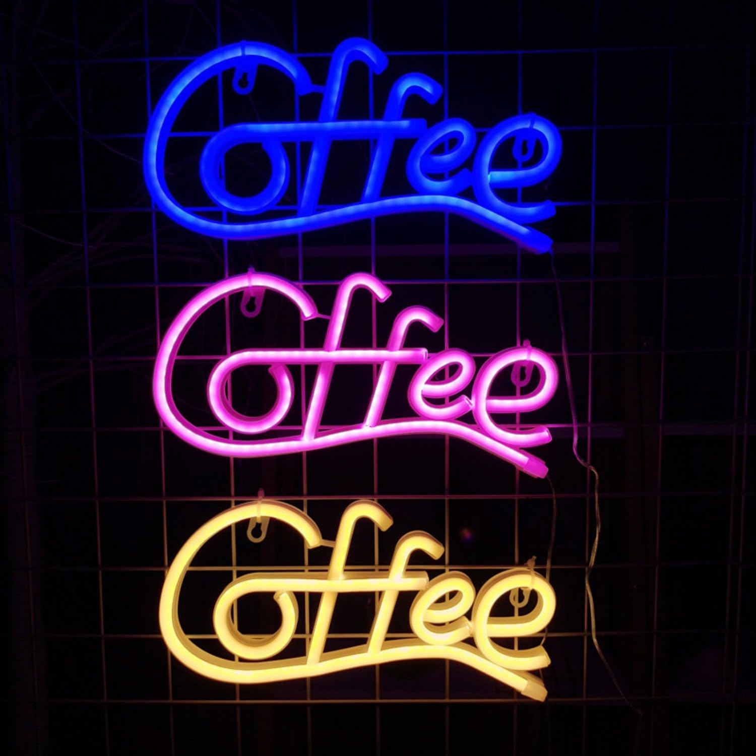 1-pcs Neon Night Light,LED Coffee Neon Signs,USB or Battery Powered Neon Wall Decoration,for Home Bar,Business,Café,Restaurant,Hotel Decoration