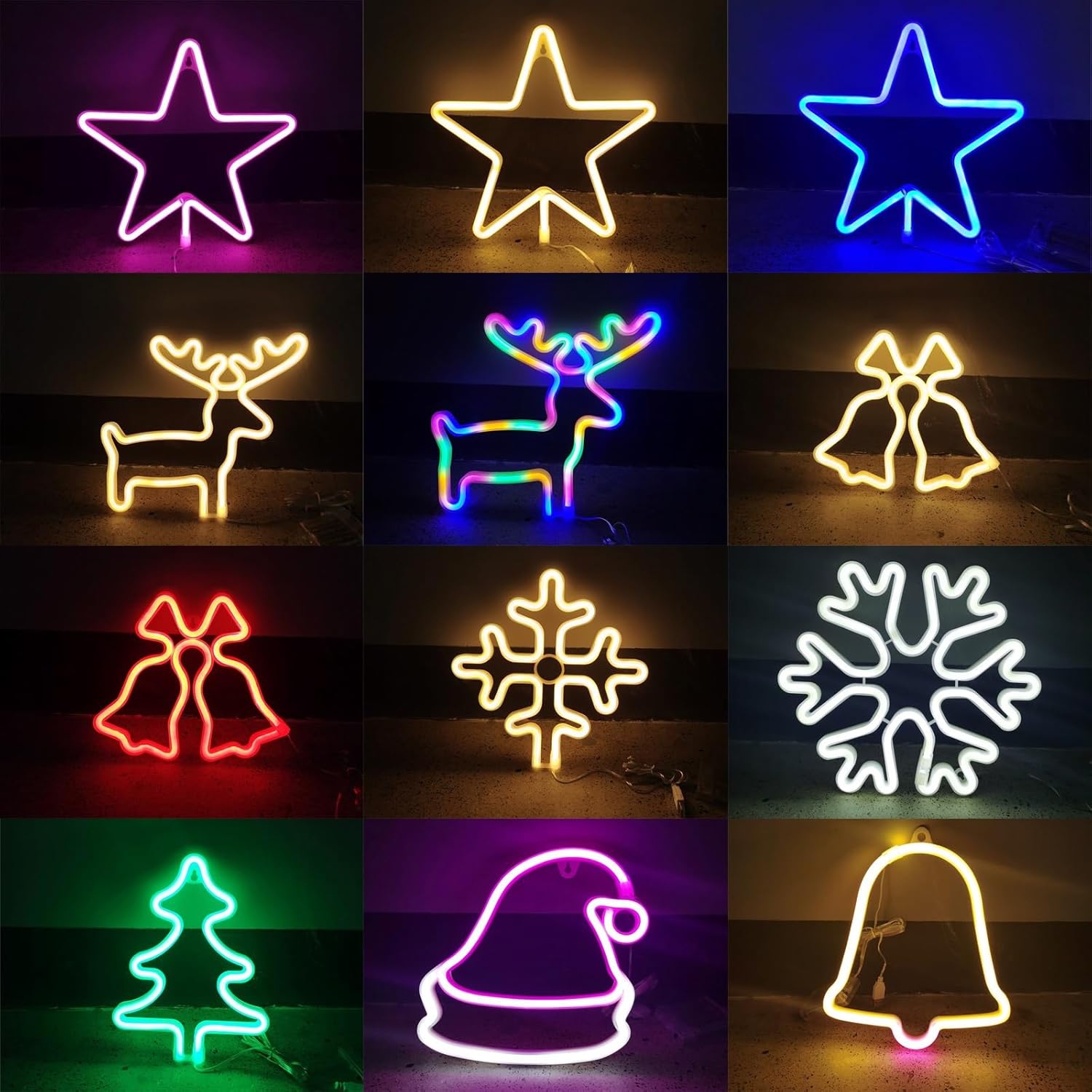 1-pcs Christmas Neon Sign, Battery/USB Powered LED Neon Lights, Xmas Wall Décor for Bedroom, Kids' Room, Home Decoration, Christmas Gifts, Holiday