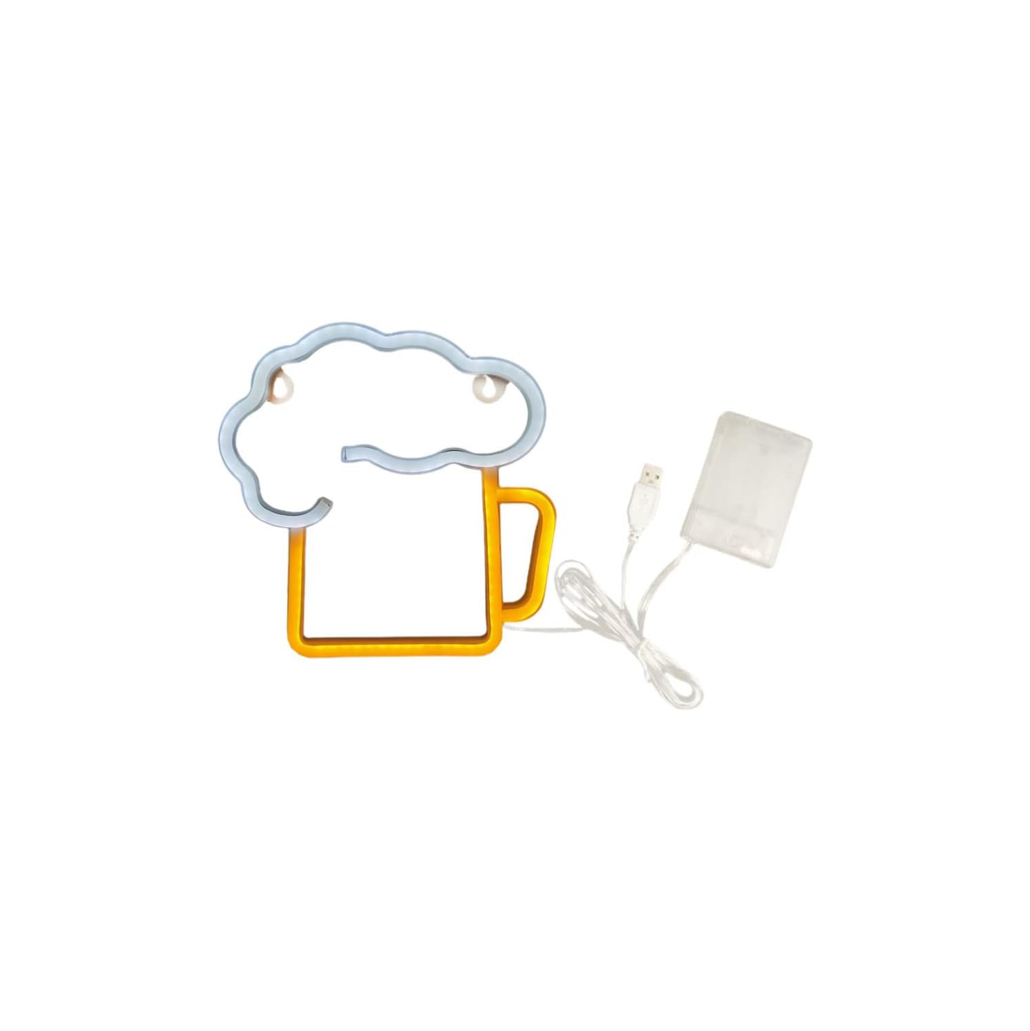 Bère Neon Signs Beer Beer Mug Neon Lights Marquee Light pour Man Cave Bar Nightclub Beach Store Celebration Party Decor, pile ou USB