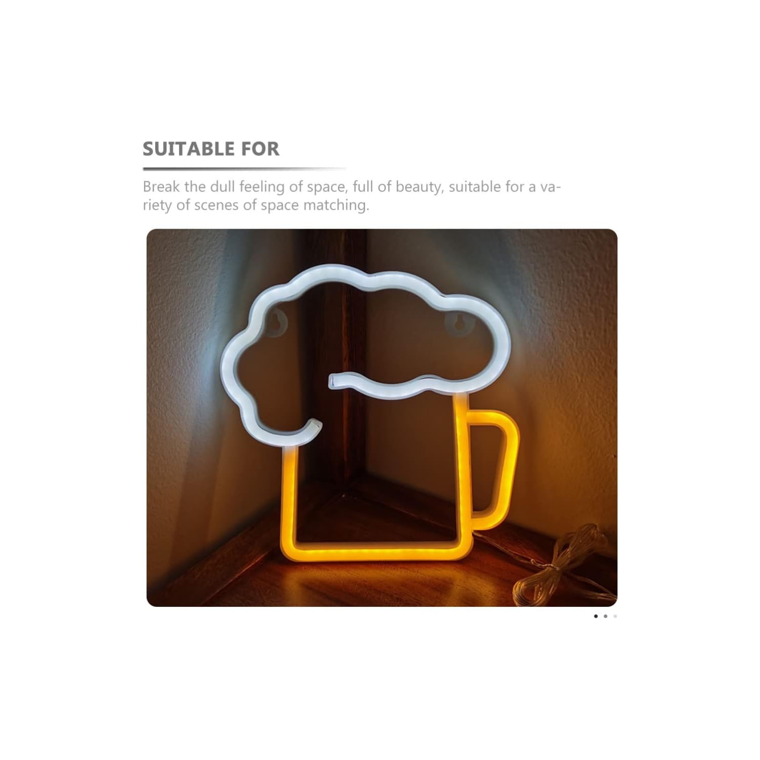 Bère Neon Signs Beer Beer Mug Neon Lights Marquee Light pour Man Cave Bar Nightclub Beach Store Celebration Party Decor, pile ou USB