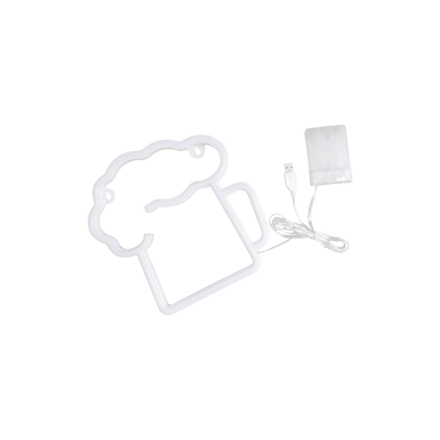 Bère Neon Signs Beer Beer Mug Neon Lights Marquee Light pour Man Cave Bar Nightclub Beach Store Celebration Party Decor, pile ou USB