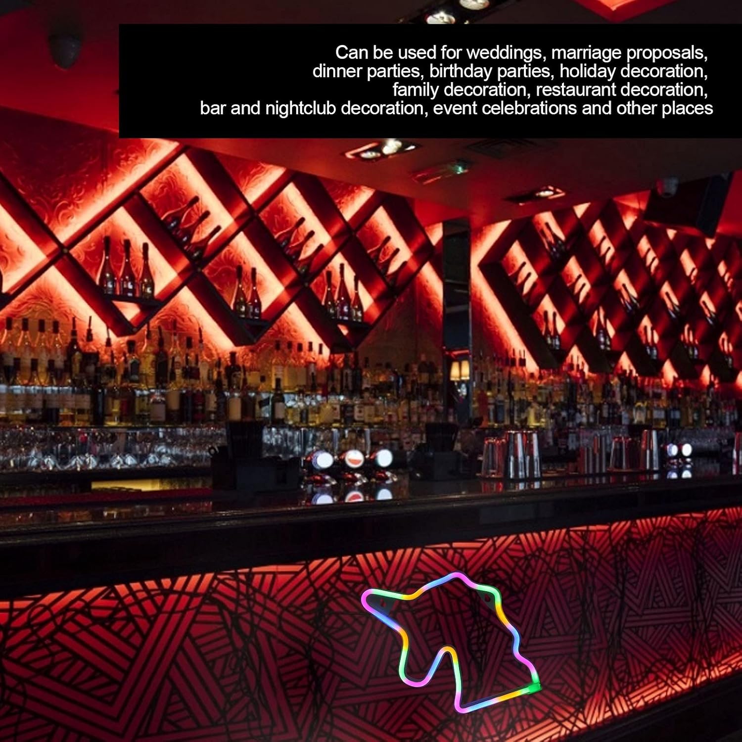 Lumière néon à DEL Décoration murale artistique néon pour lumières de décoration de salle de fête d'anniversaire des Fêtes