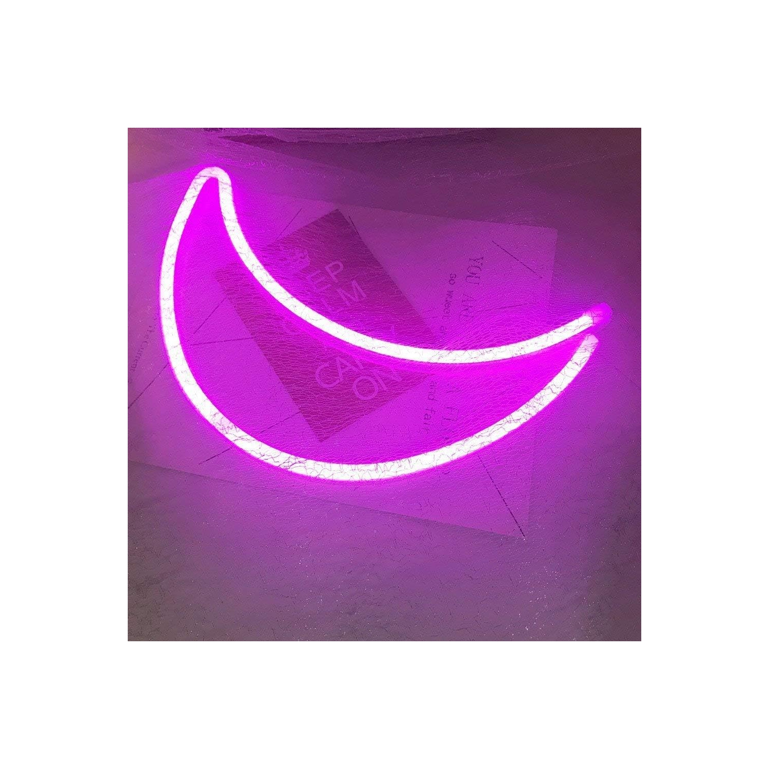 Neon Sign, Moon Neon Sign LED Neon Light Night Lamp USB Battery Powered Led Neon Light Sign Bedroom Wall Decor