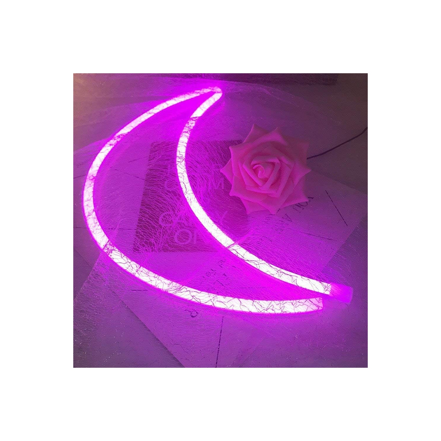 Neon Sign, Moon Neon Sign LED Neon Light Night Lamp USB Battery Powered Led Neon Light Sign Bedroom Wall Decor