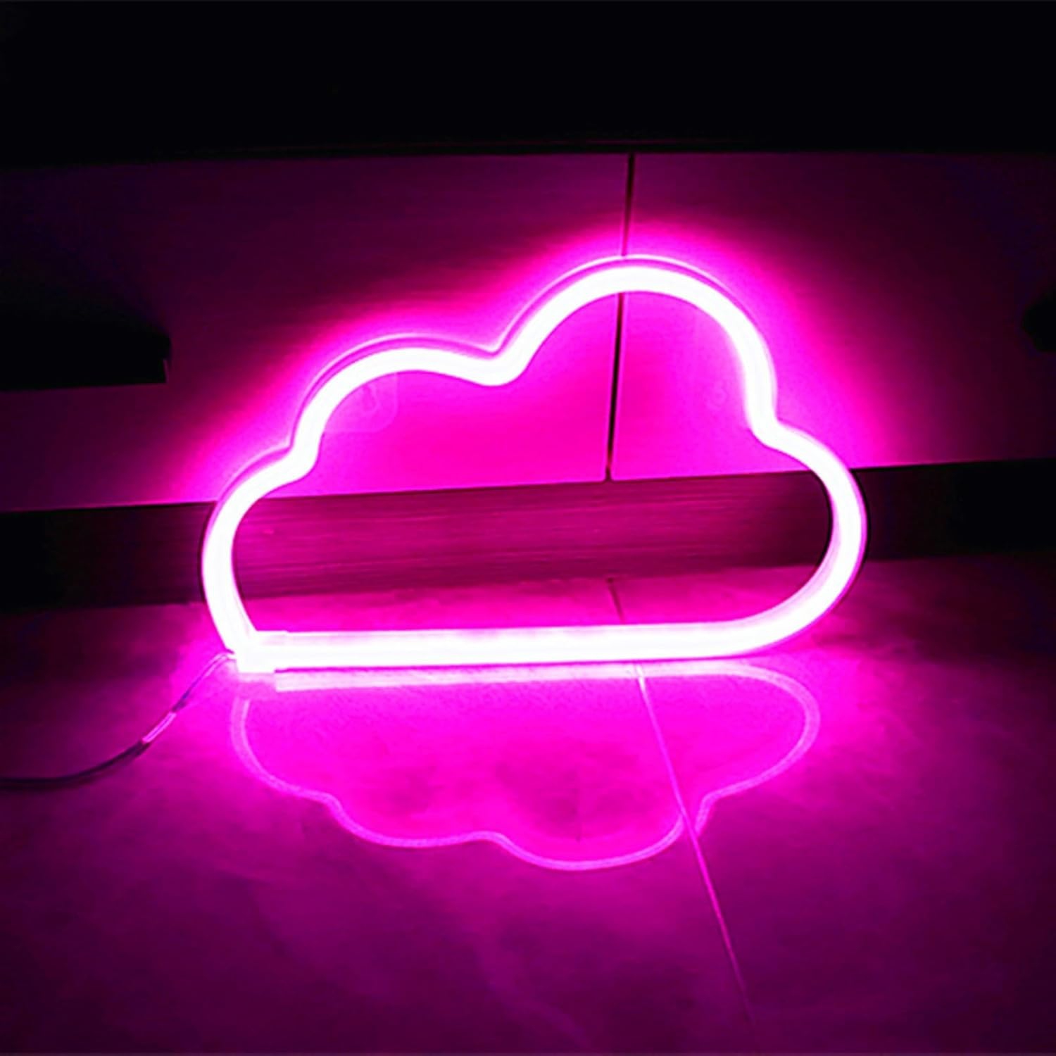 Lampe au néon en nuage – Décoration murale à piles et USB pour enfants et adolescents – Idéal pour la chambre à coucher, les anniversaires et les