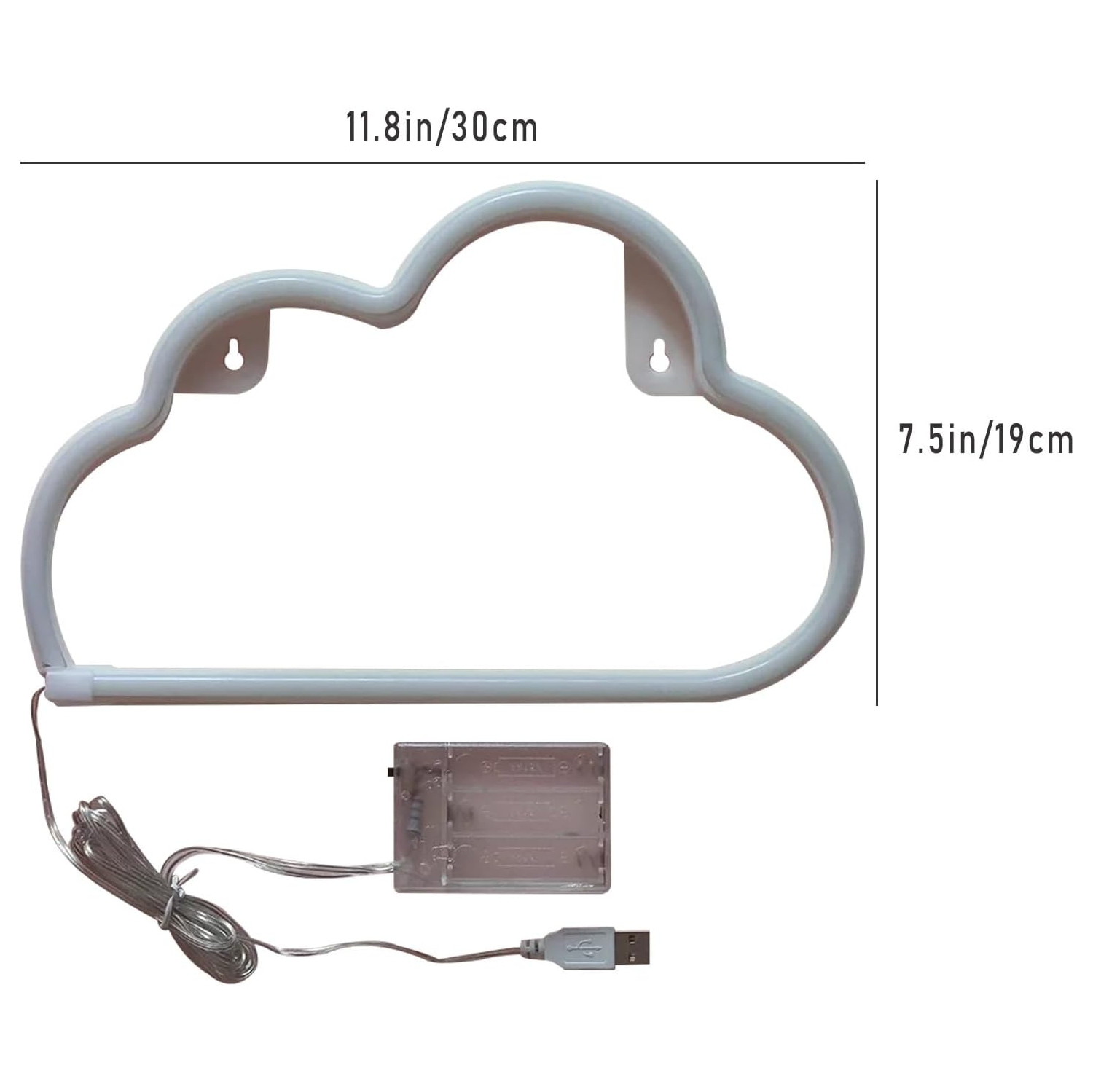Lampe au néon en nuage – Décoration murale à piles et USB pour enfants et adolescents – Idéal pour la chambre à coucher, les anniversaires et les
