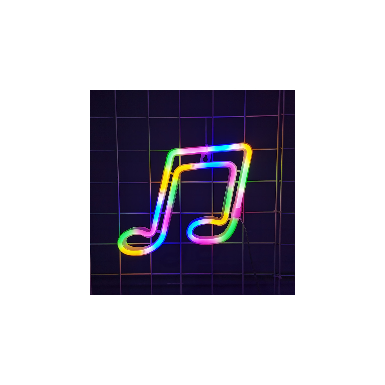 Décoration murale en néon, affiche de musique néon, décoration de pièce en néon avec notes de musique multicolores, décorations d'enseignes à DEL de