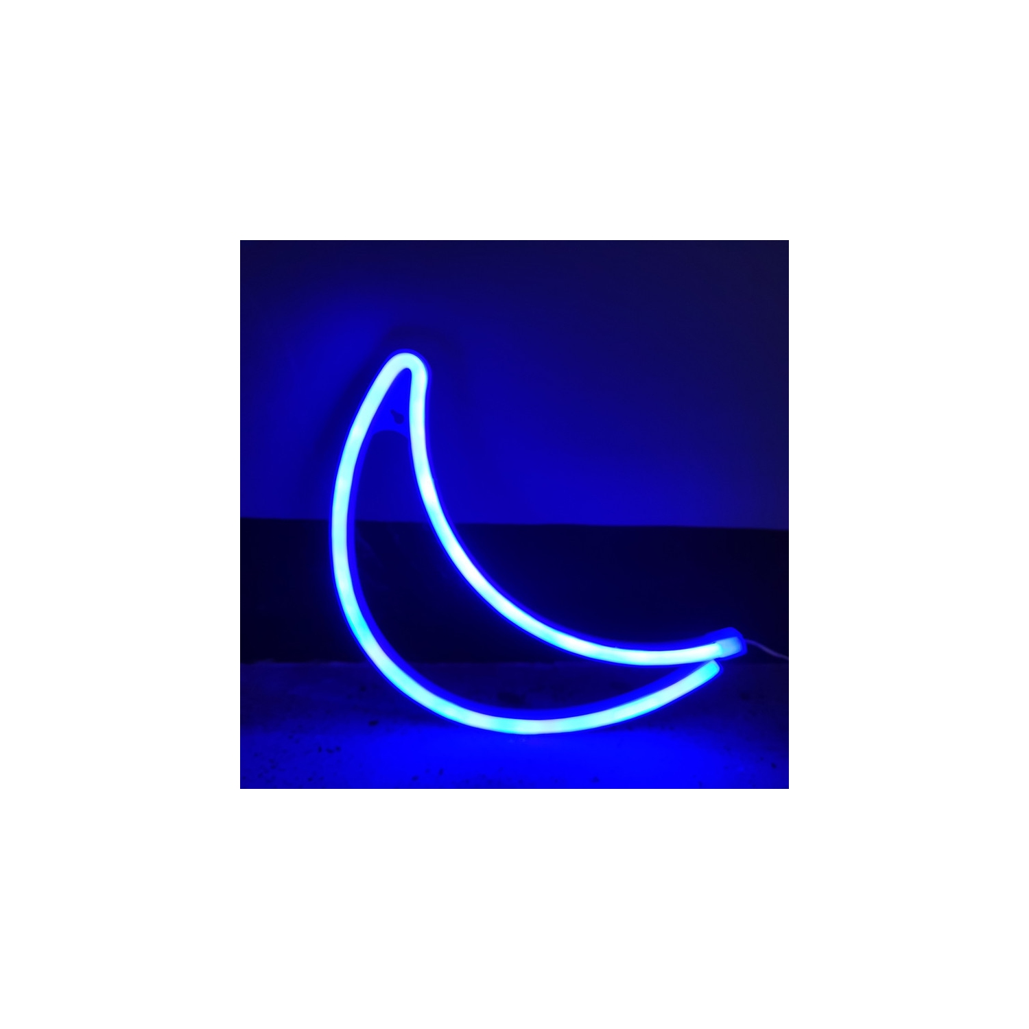 Affiche néon, affiche lunaire néon DEL lampe de nuit lampe de nuit USB Lampe de néon à DEL alimentée par piles, décoration murale de chambre à coucher