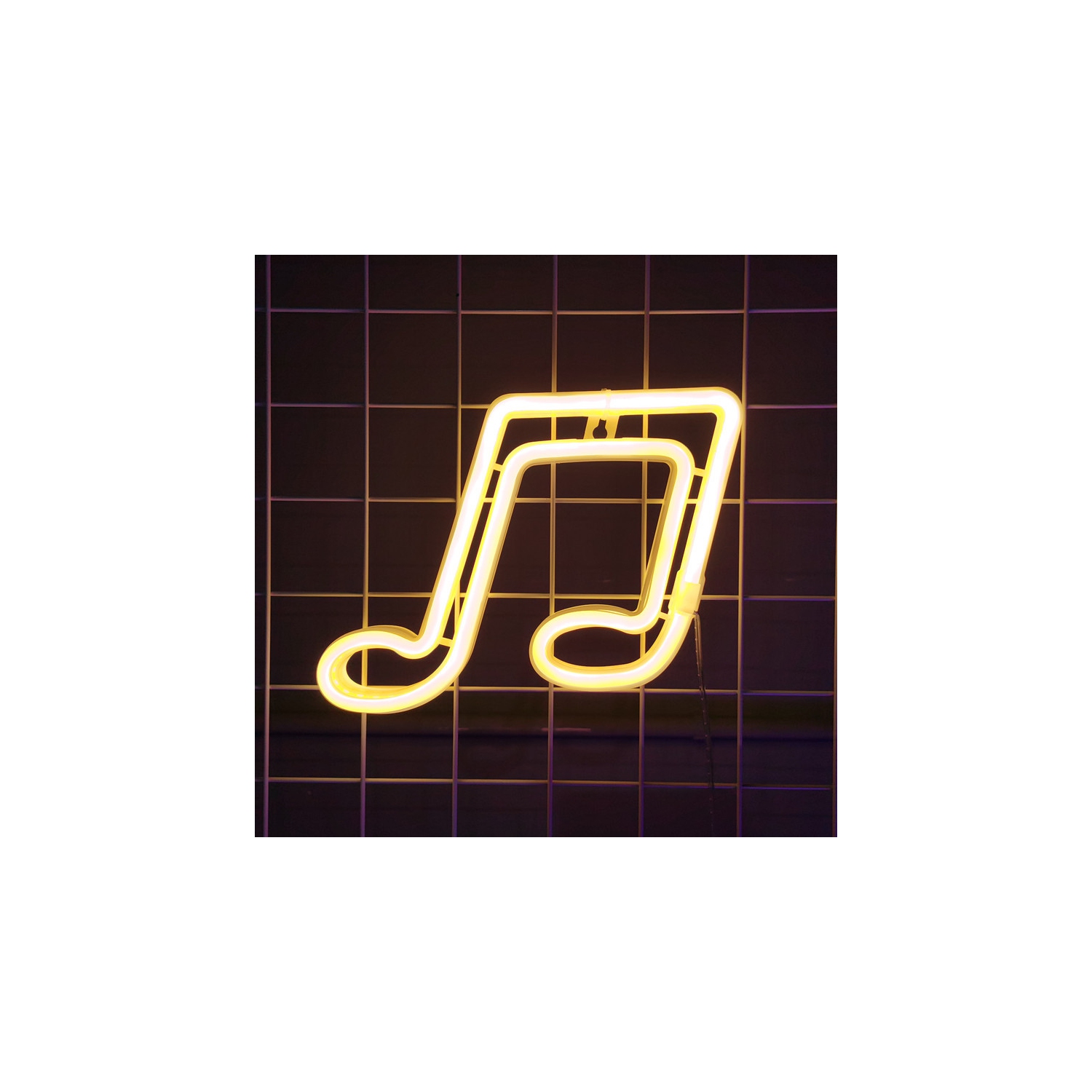 Musical Note Neon Signs LED Neon Light Sign for Wall Decor Led Music Note Shaped Neon Lights Decorative Night Light for Birthday Gift Bedroom Living