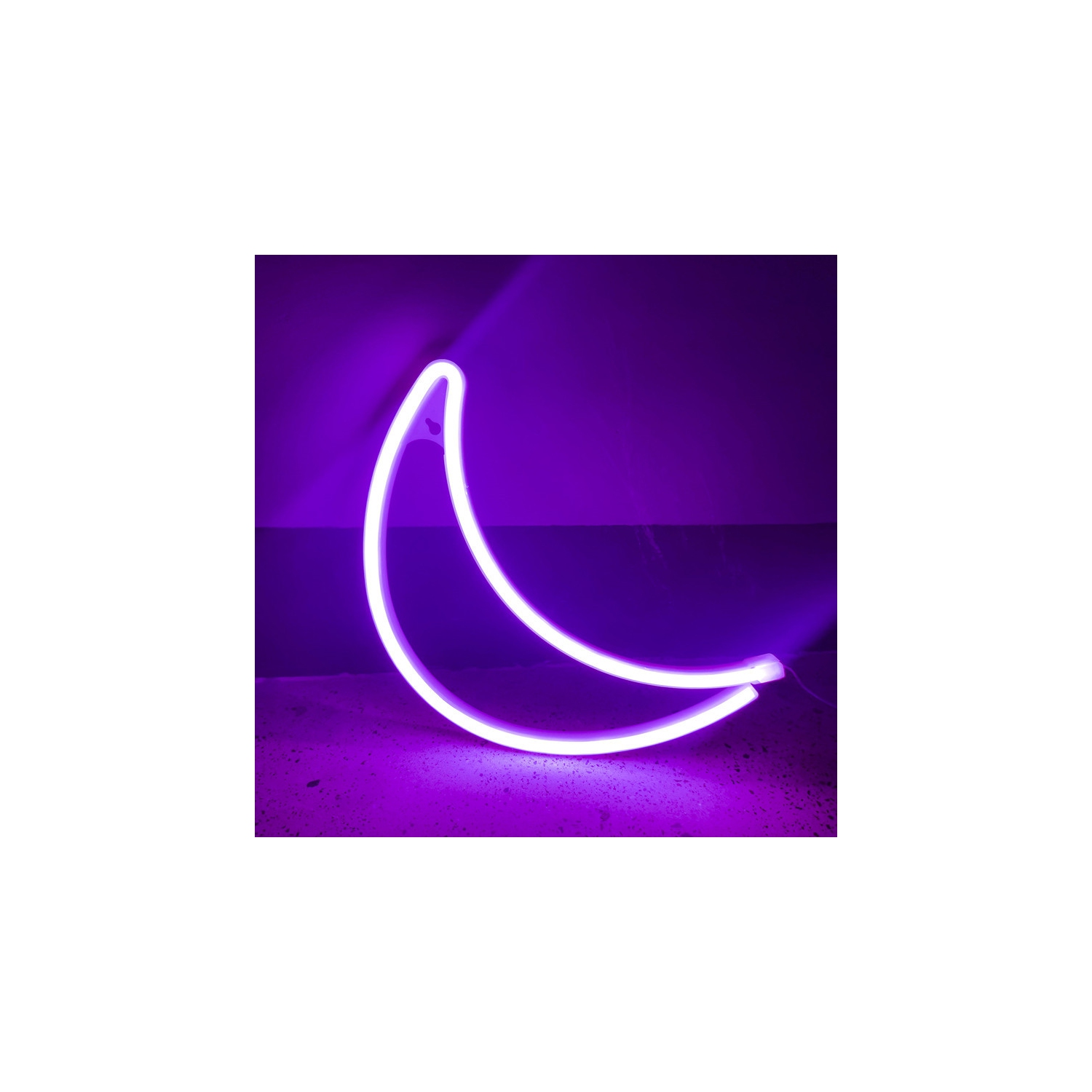 Neon Sign, Moon Neon Sign LED Neon Light Night Lamp USB Battery Powered Led Neon Light Sign Bedroom Wall Decor