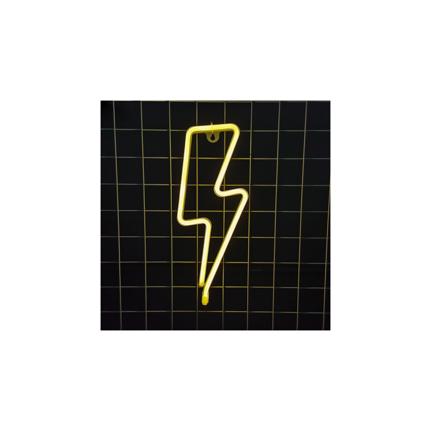 Affiche néon 1 pièces Neon Signs Lightning Bolt pour décoration murale, pile ou panneau néon à DEL alimenté par USB