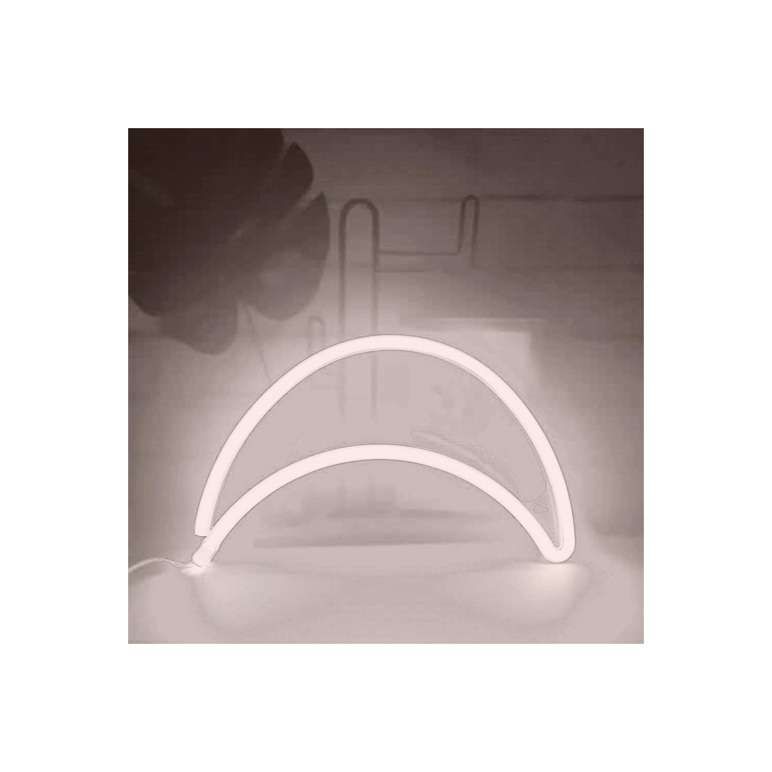 Neon Sign, Moon Neon Sign LED Neon Light Night Lamp USB Battery Powered Led Neon Light Sign Bedroom Wall Decor
