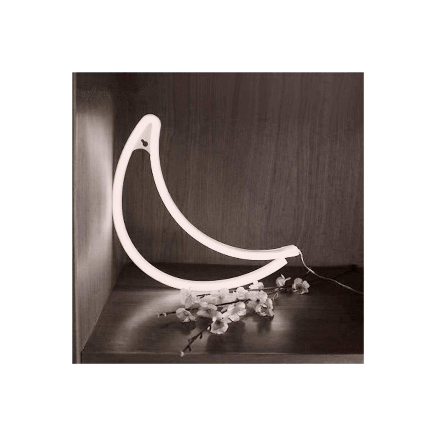 Neon Sign, Moon Neon Sign LED Neon Light Night Lamp USB Battery Powered Led Neon Light Sign Bedroom Wall Decor