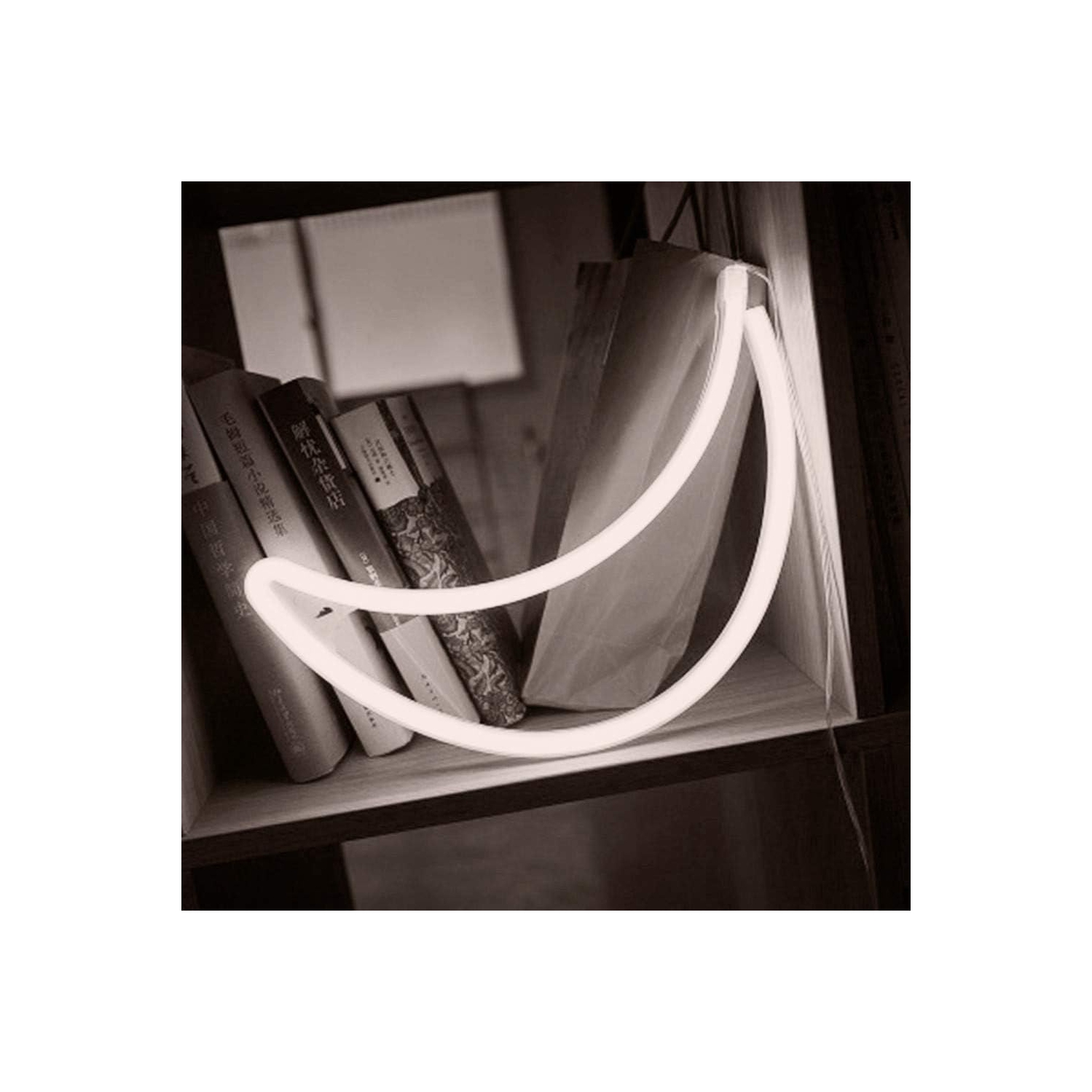 Neon Sign, Moon Neon Sign LED Neon Light Night Lamp USB Battery Powered Led Neon Light Sign Bedroom Wall Decor
