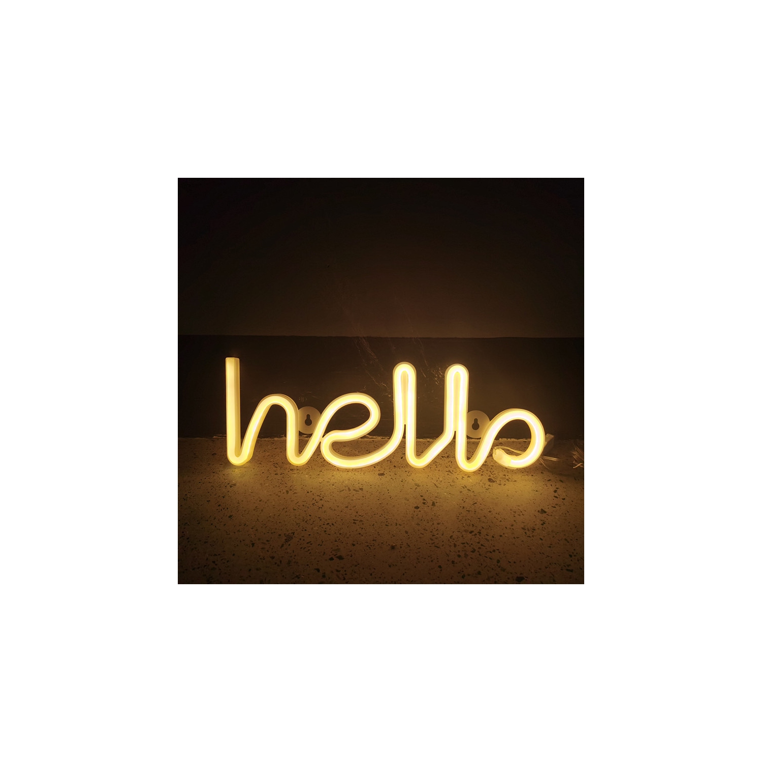 Lumière néon,Panneau de mot au néon à DEL Hello Neon Letters Light Art, enseignes marquises/décoration murale pour Noël, fête d'anniversaire, chambre