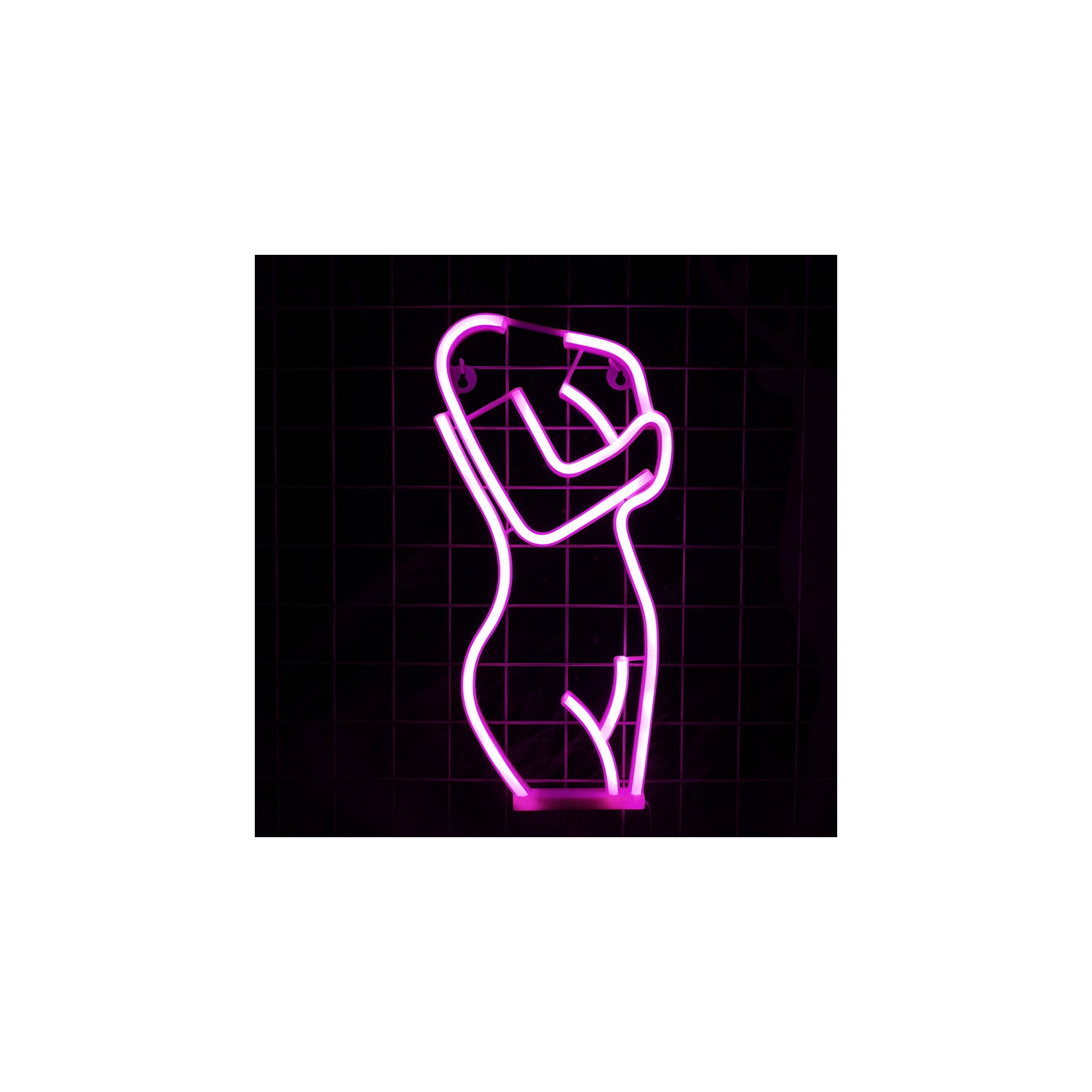 Affiche néon Sexy Lady Body, 1 pièces, décoration murale USB/DEL rose alimentée par piles pour chambre à coucher, sous-sol, bar, fête