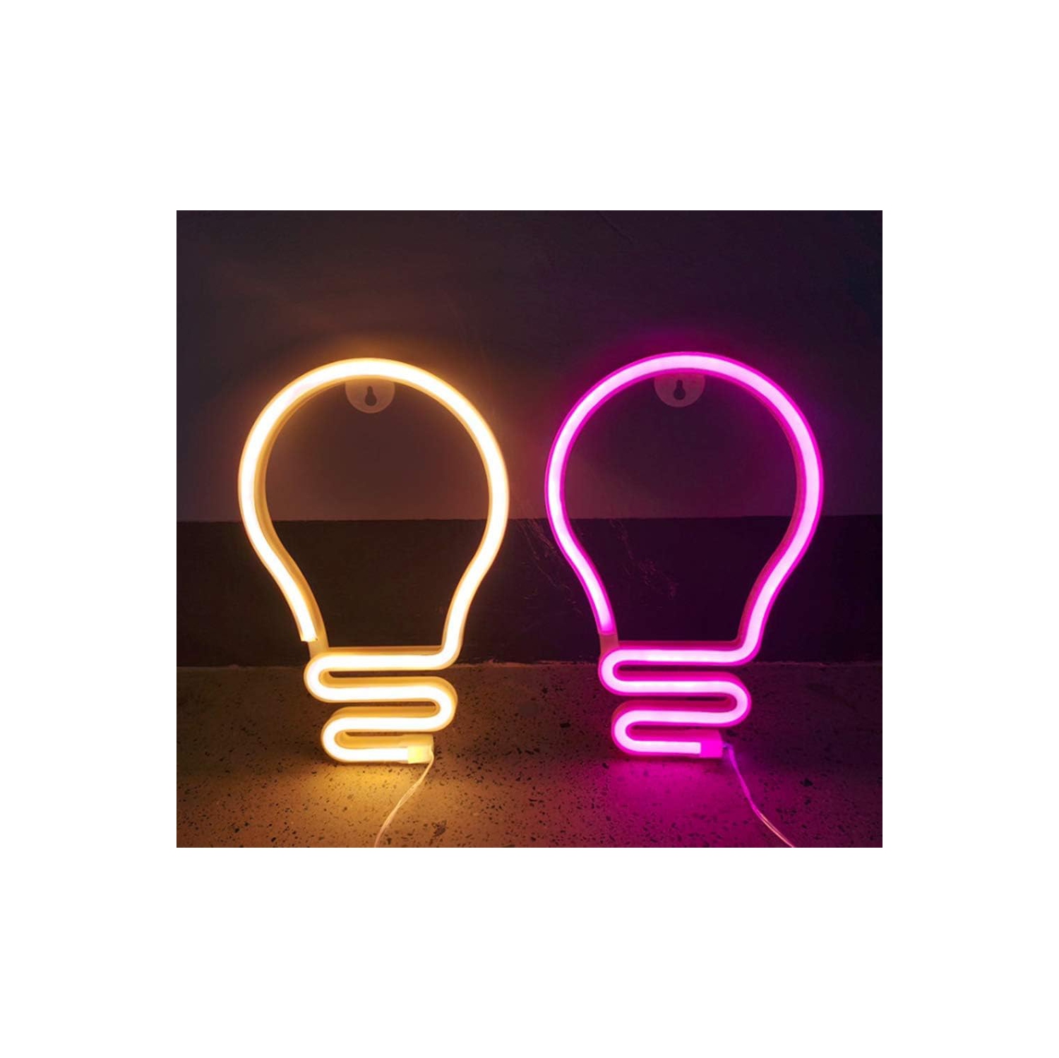 Affiche néon 1 pièces, ampoule DEL néon Lampe de nuit USB Lampe de nuit à DEL alimentée par piles, lampe fluorescente à DEL, décoration murale de