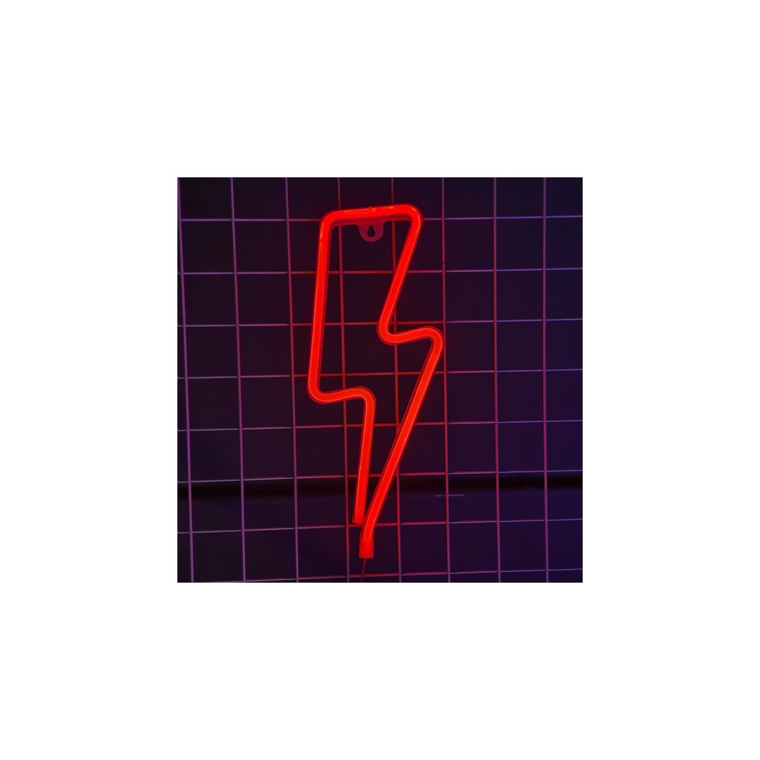 Affiche néon 1 pièces Neon Signs Lightning Bolt pour décoration murale, pile ou panneau néon à DEL alimenté par USB