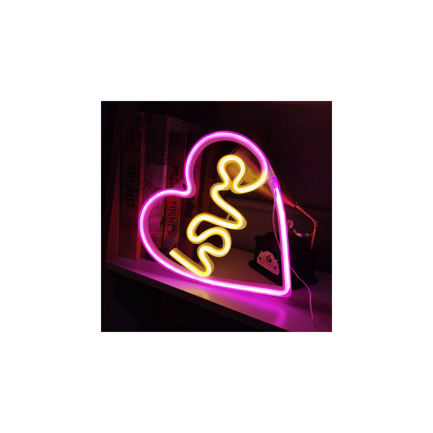 Veilleuse néon, panneau néon Cupid, décoration murale au néon à piles ou USB, pour Noël Anniversaire fête de mariage Enfants Décoration de salon