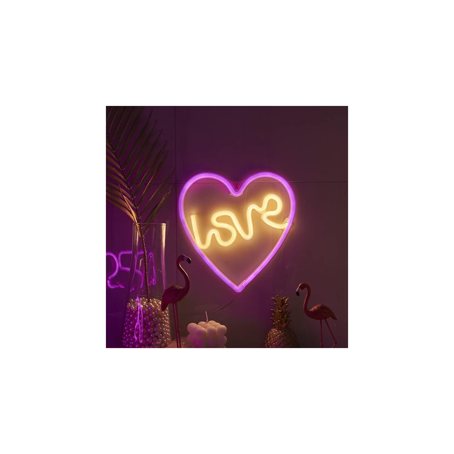 Veilleuse néon, panneau néon Cupid, décoration murale au néon à piles ou USB, pour Noël Anniversaire fête de mariage Enfants Décoration de salon