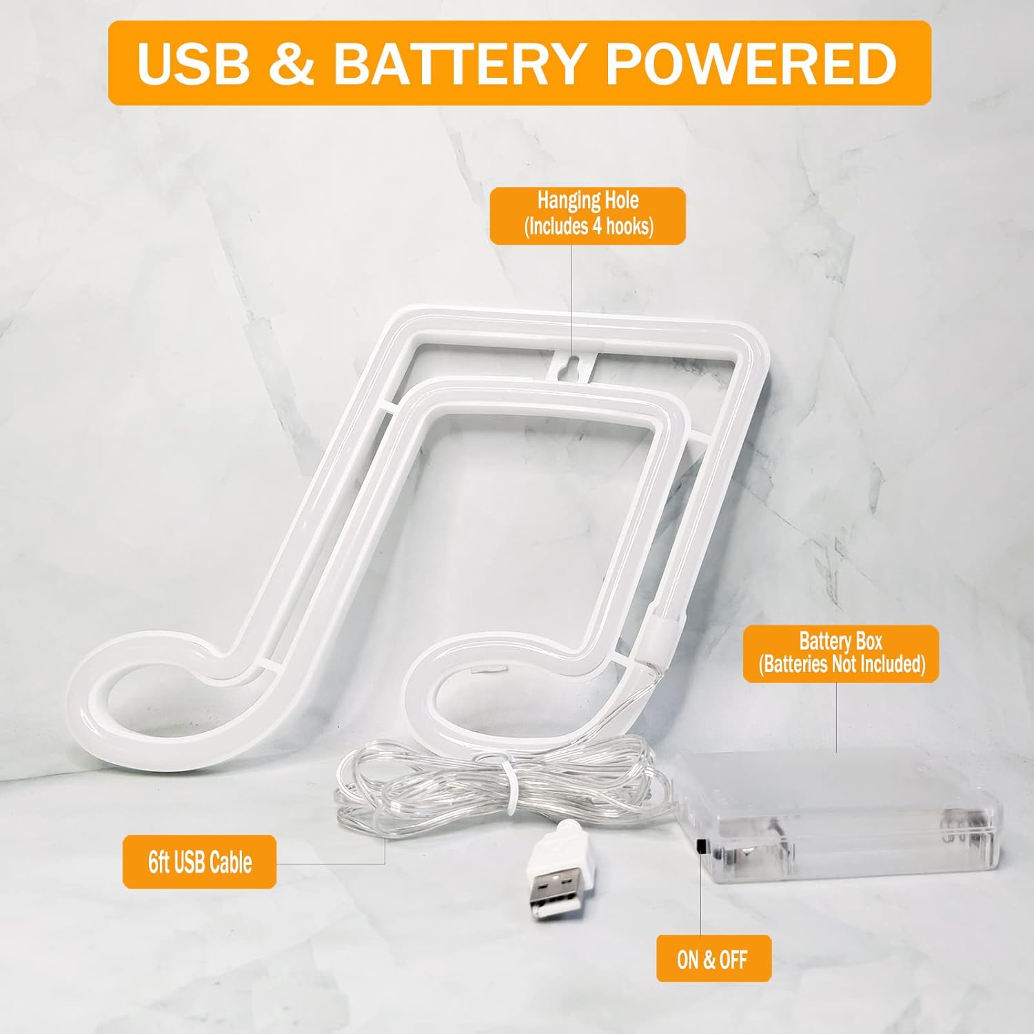 Note de musique Affiche néon LED Décoration murale Lampe de nuit au néon Pile ou Lumière au néon LED alimentée par USB Affiches néon en forme de