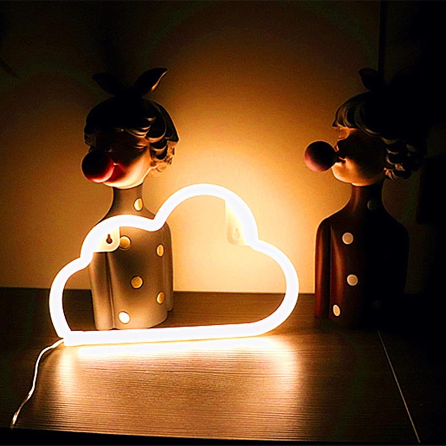 Lampe au néon en nuage – Décoration murale à piles et USB pour enfants et adolescents – Idéal pour la chambre à coucher, les anniversaires et les