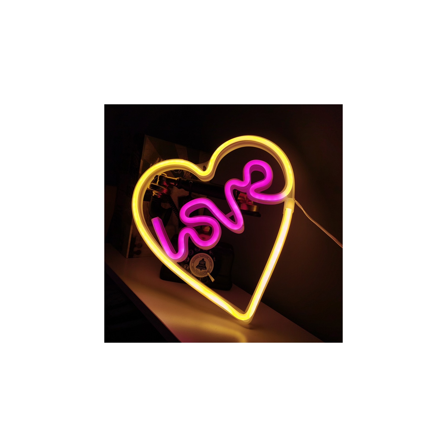 Veilleuse néon, panneau néon Cupid, décoration murale au néon à piles ou USB, pour Noël Anniversaire fête de mariage Enfants Décoration de salon
