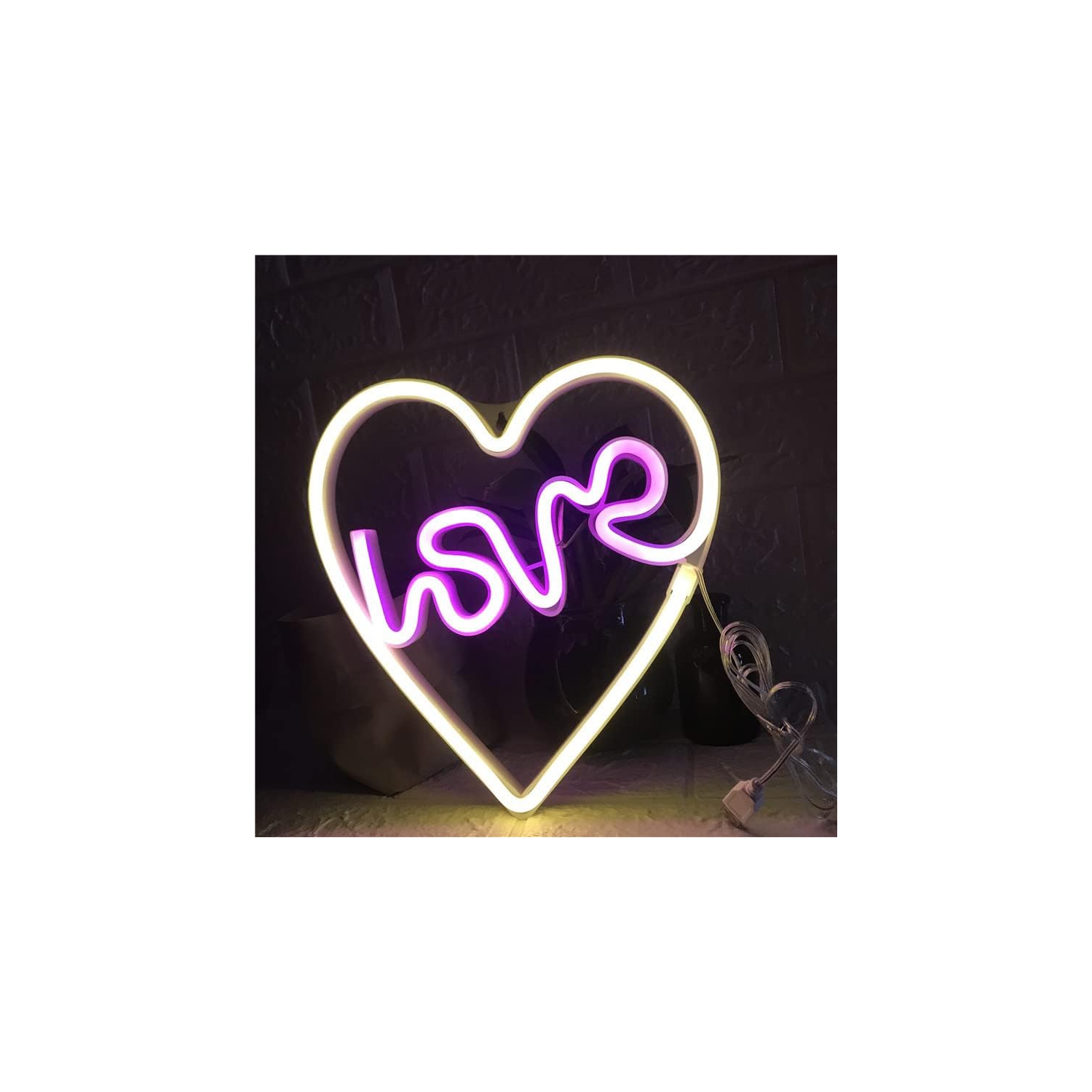 Veilleuse néon, panneau néon Cupid, décoration murale au néon à piles ou USB, pour Noël Anniversaire fête de mariage Enfants Décoration de salon