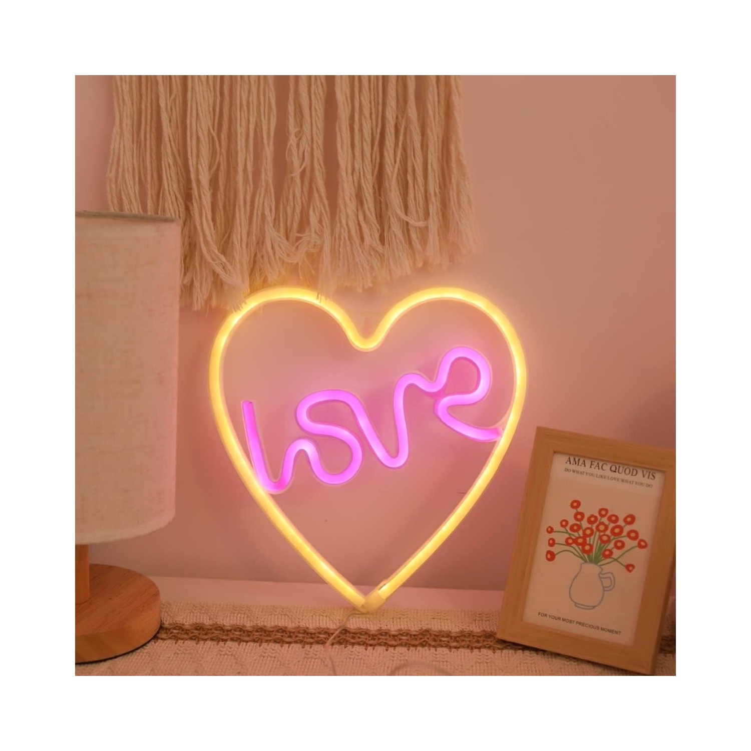 Veilleuse néon, panneau néon Cupid, décoration murale au néon à piles ou USB, pour Noël Anniversaire fête de mariage Enfants Décoration de salon