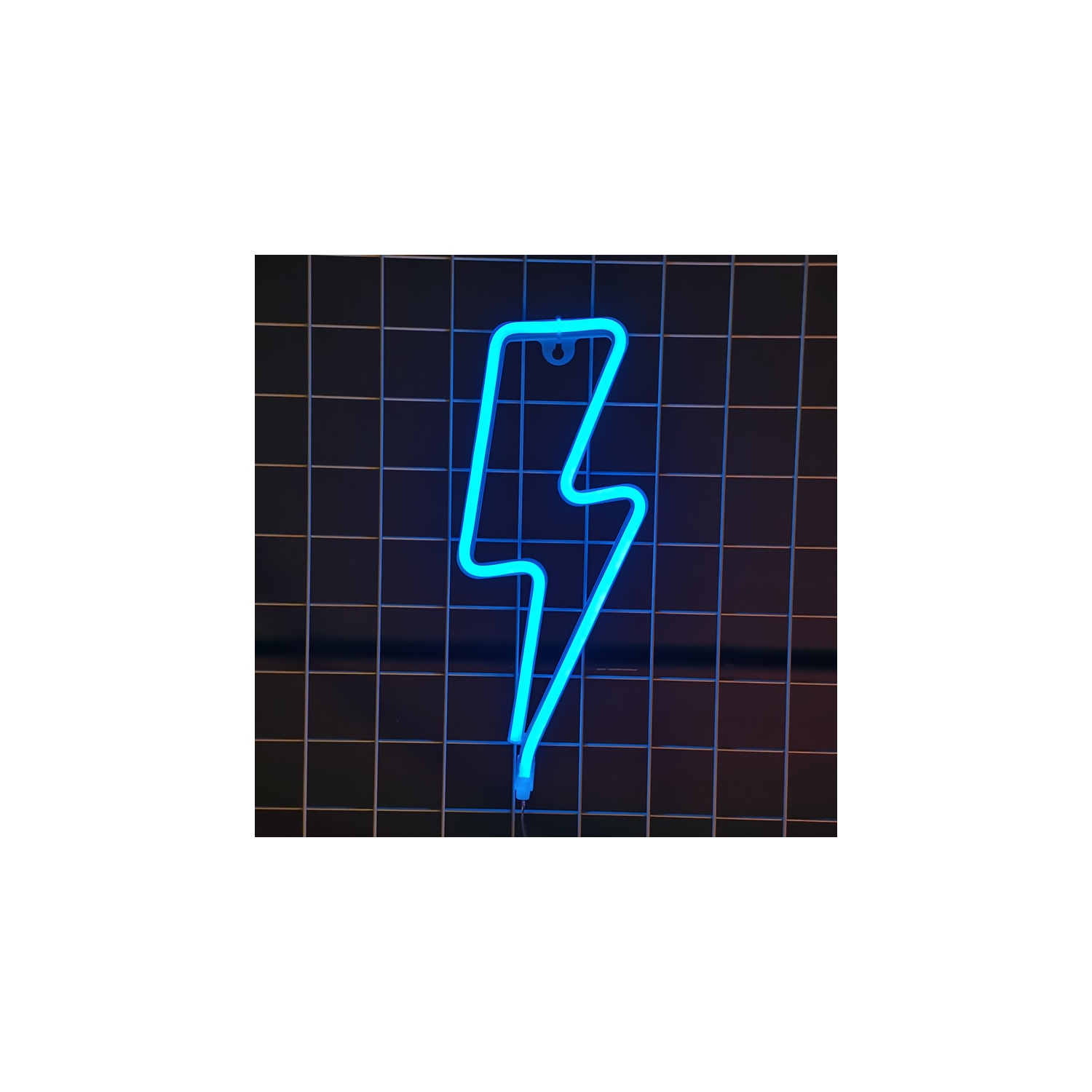 Affiche néon 1 pièces Neon Signs Lightning Bolt pour décoration murale, pile ou panneau néon à DEL alimenté par USB