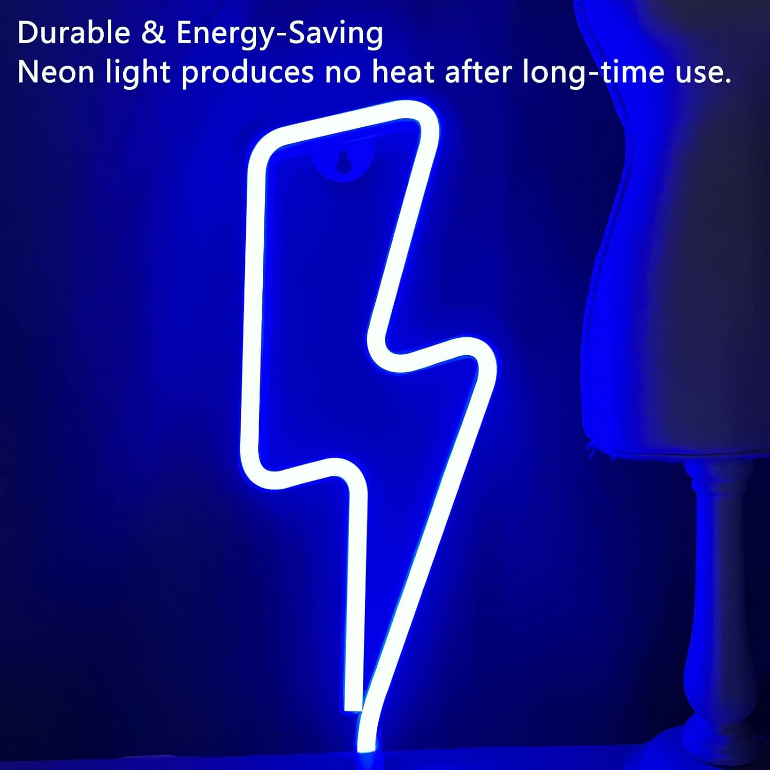 Affiche néon 1 pièces Neon Signs Lightning Bolt pour décoration murale, pile ou panneau néon à DEL alimenté par USB