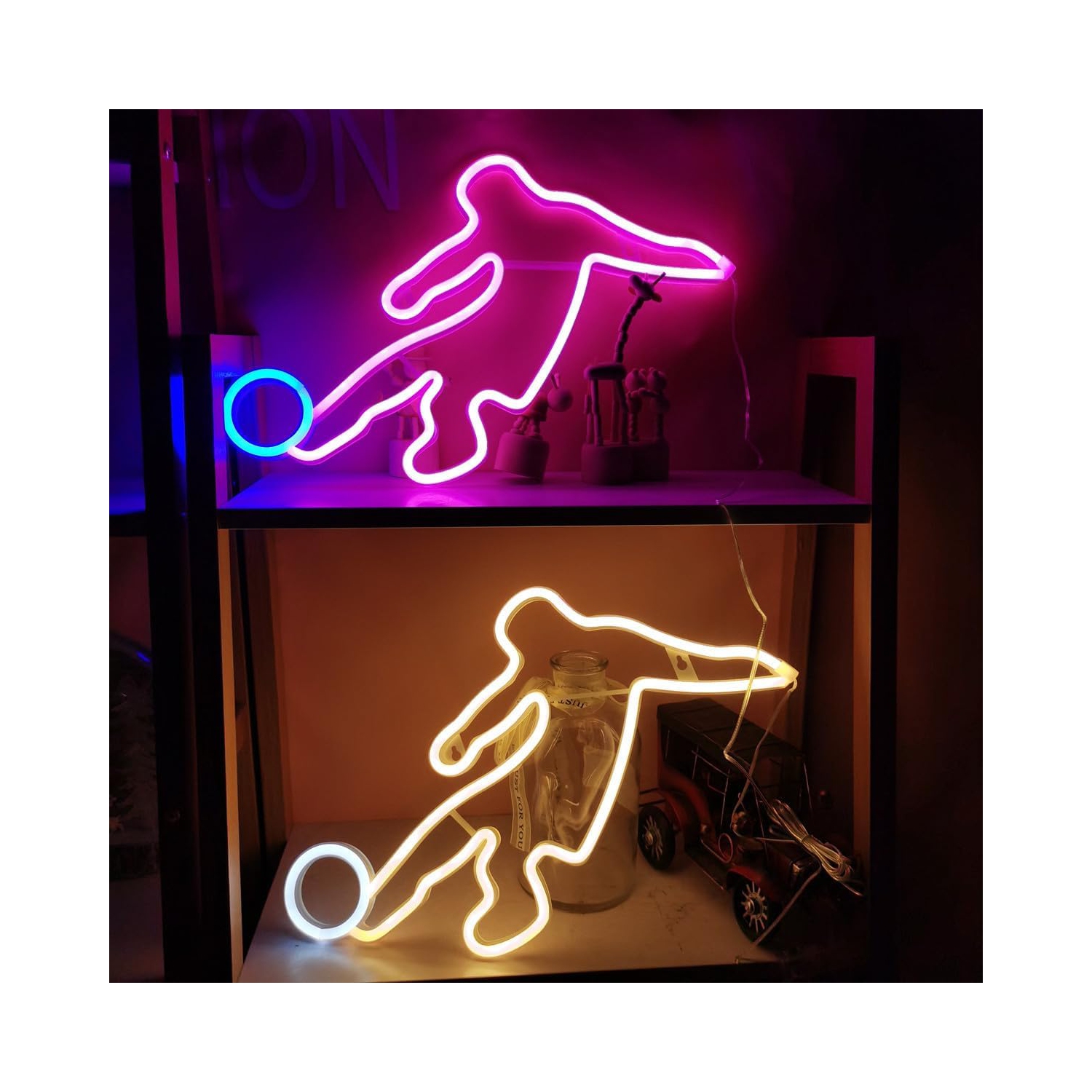 1-pcs Neon Sign, Cowhead Neon Sign LED Neon Light Night Lamp USB Battery Powered Led Neon Light Sign Bedroom Wall Decor
