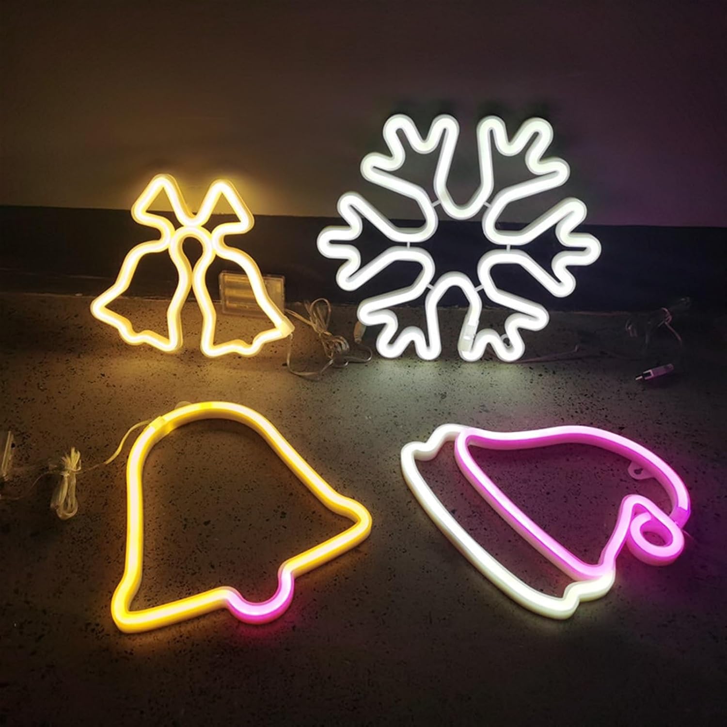 Christmas Neon Sign, Battery/USB Powered LED Neon Lights, Xmas Wall Décor for Bedroom, Kids' Room, Home Decoration, Christmas Gifts, Holiday Party,