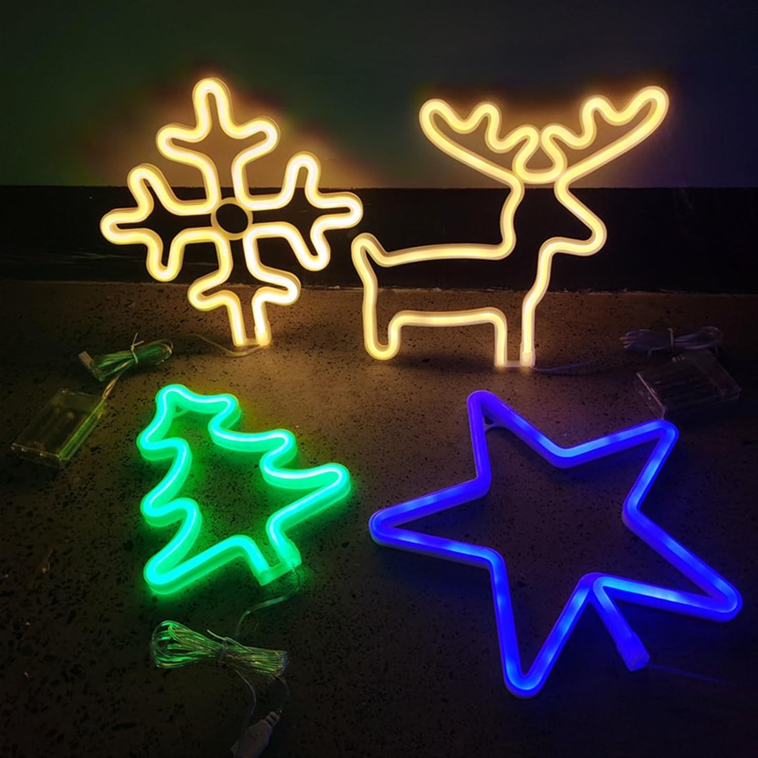 Christmas Neon Sign, Battery/USB Powered LED Neon Lights, Xmas Wall Décor for Bedroom, Kids' Room, Home Decoration, Christmas Gifts, Holiday Party,