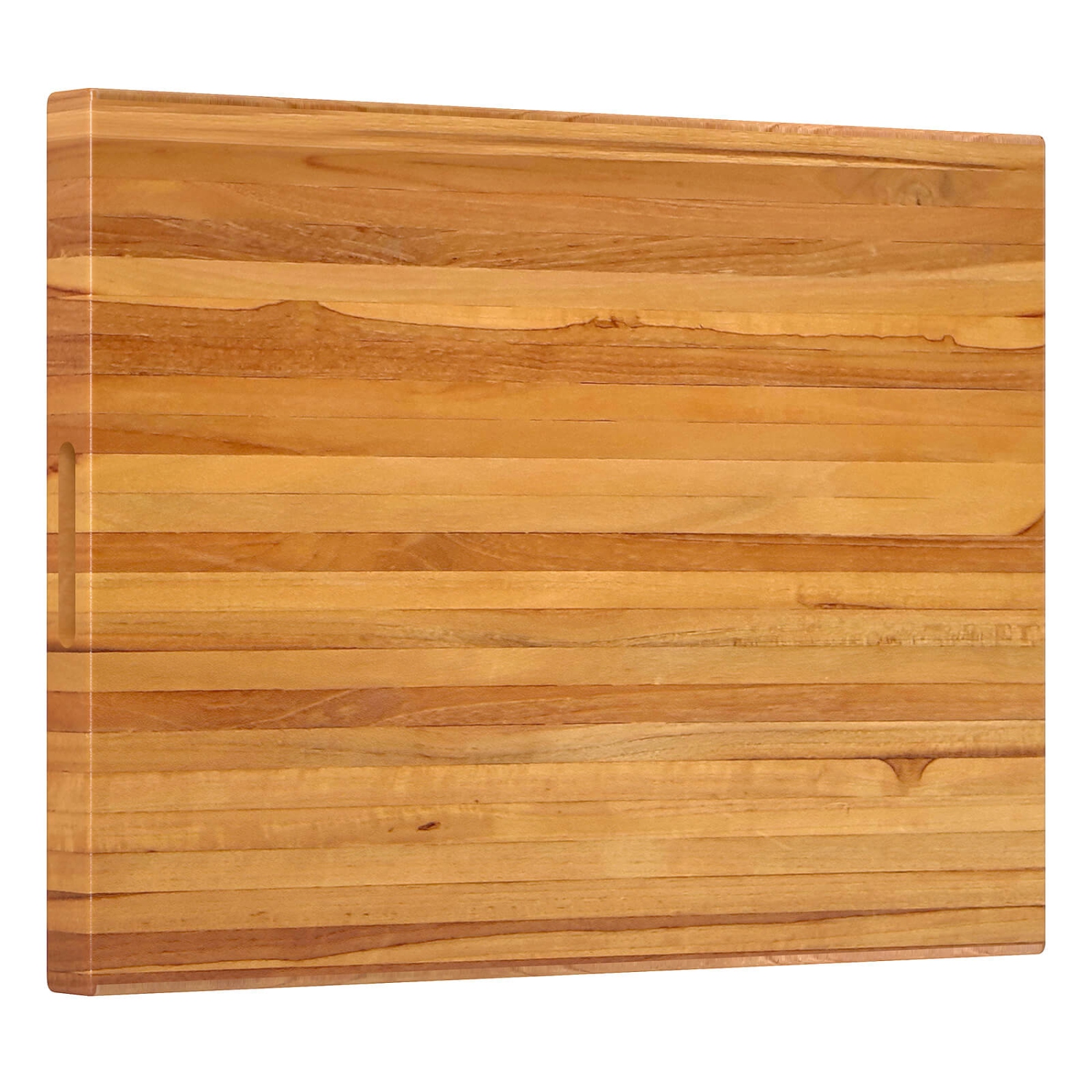 Costway Teak Wood Cutting Board Extra Large 24" Reversible Cutting Board with Handle
