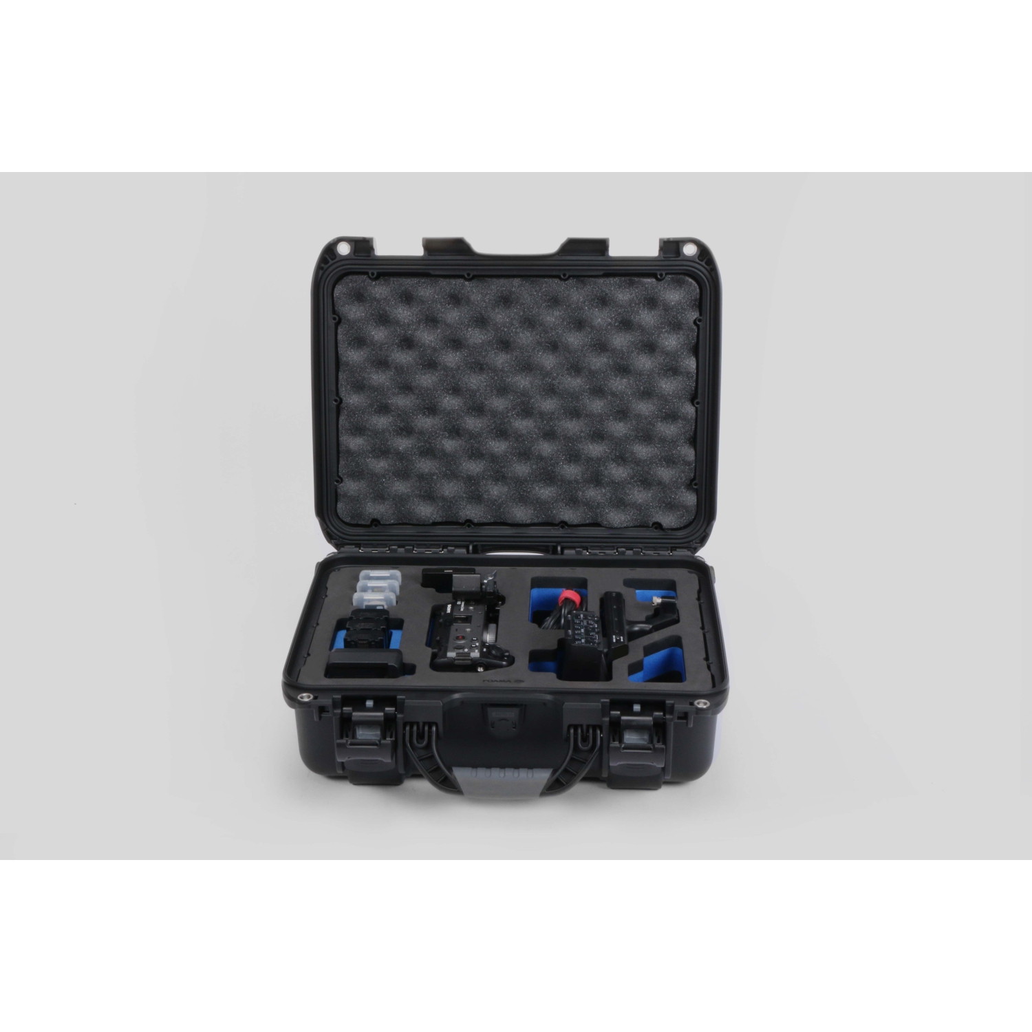 Foama Black Carry-On Case with Stylish Blue Foam Insert for Sony FX3
