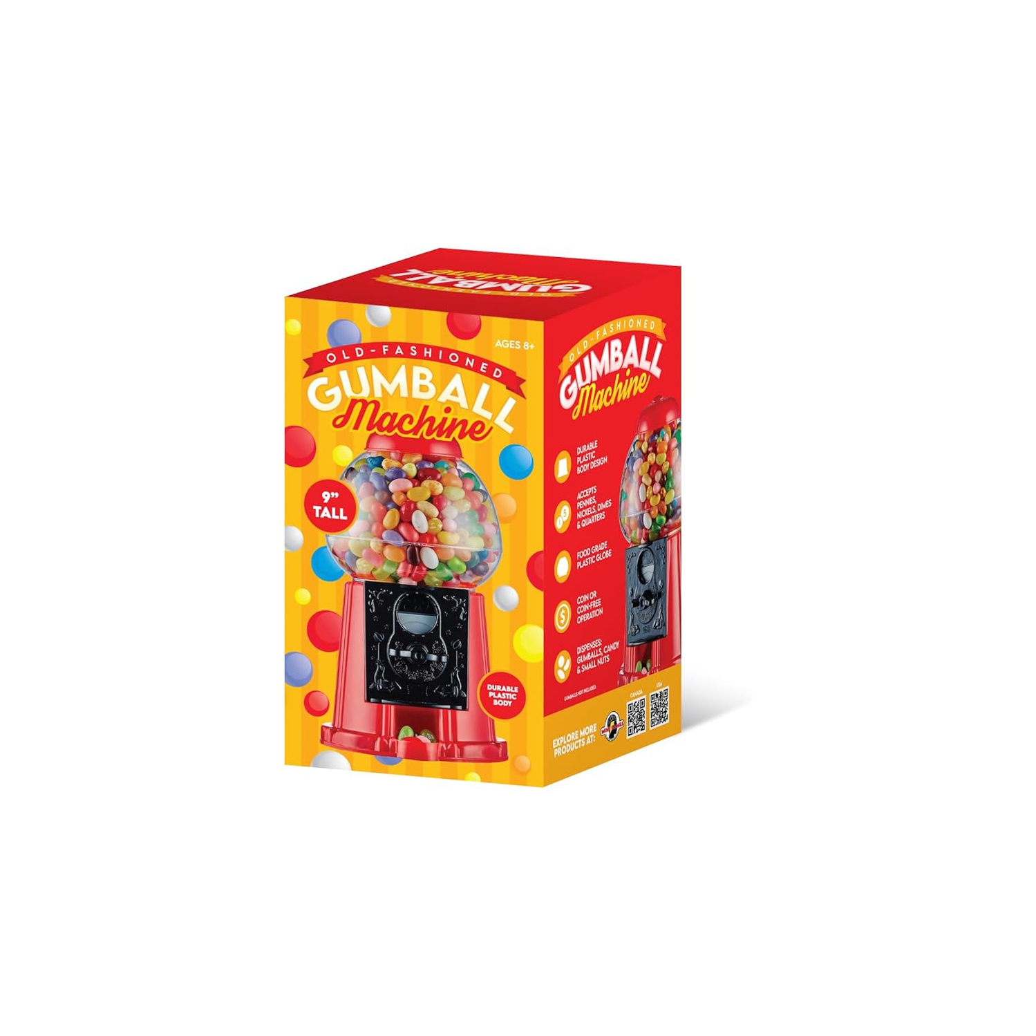 Tradeopia 9'' Gumball Machine – Classic Fun for Kids & Adults | Perfect Gift for Any Occasion