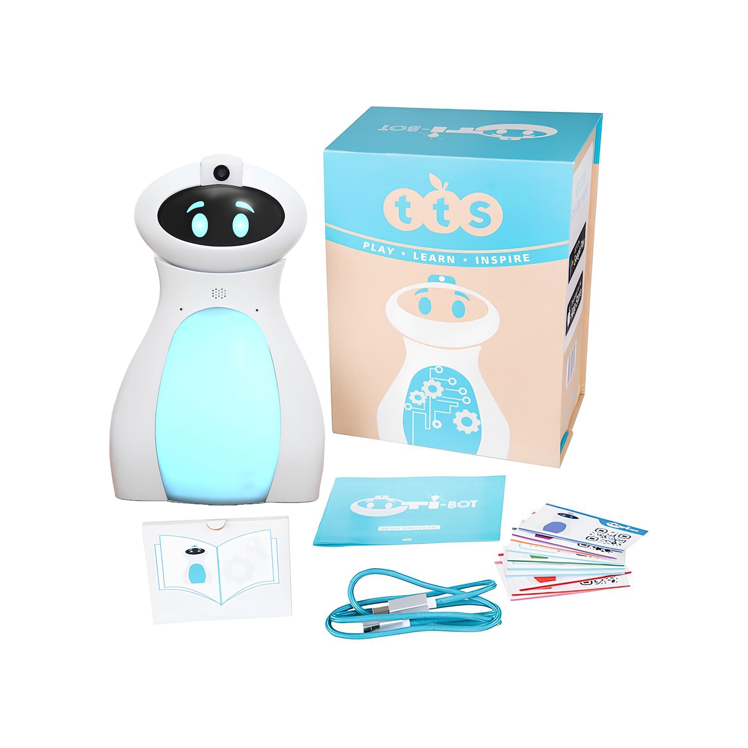 Oti-Bot Coding Robot with 1 Pusher Tummy Bundle, Learning Robot Programming Robotics, STEAM Robotics Programmable Rechargeable APP Control Robot