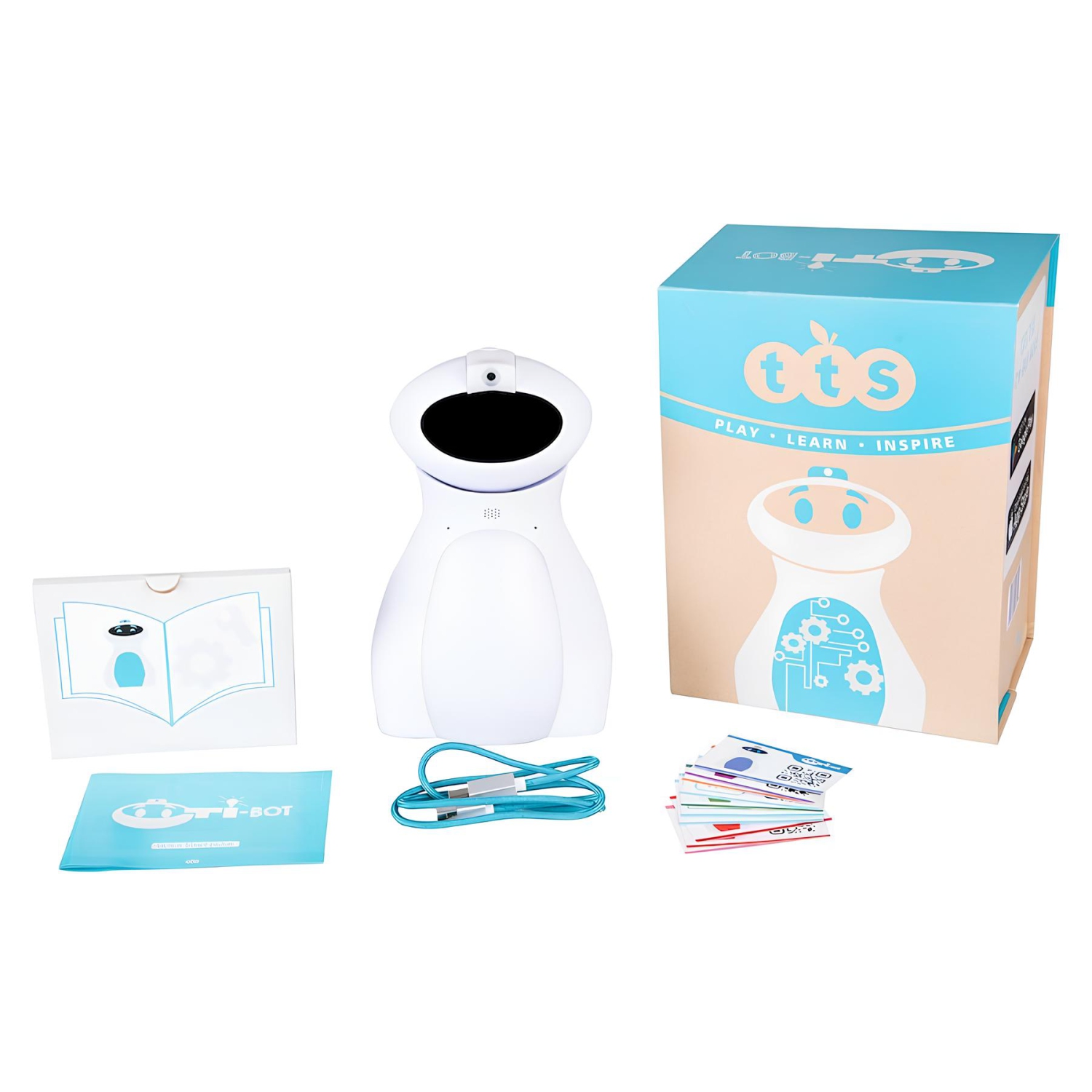 TTS Oti-Bot Coding Robot with 1 Basket Tummy Bundle, Learning Robot Programming Robotics, STEAM Robotics Programmable Rechargeable APP Control Robot