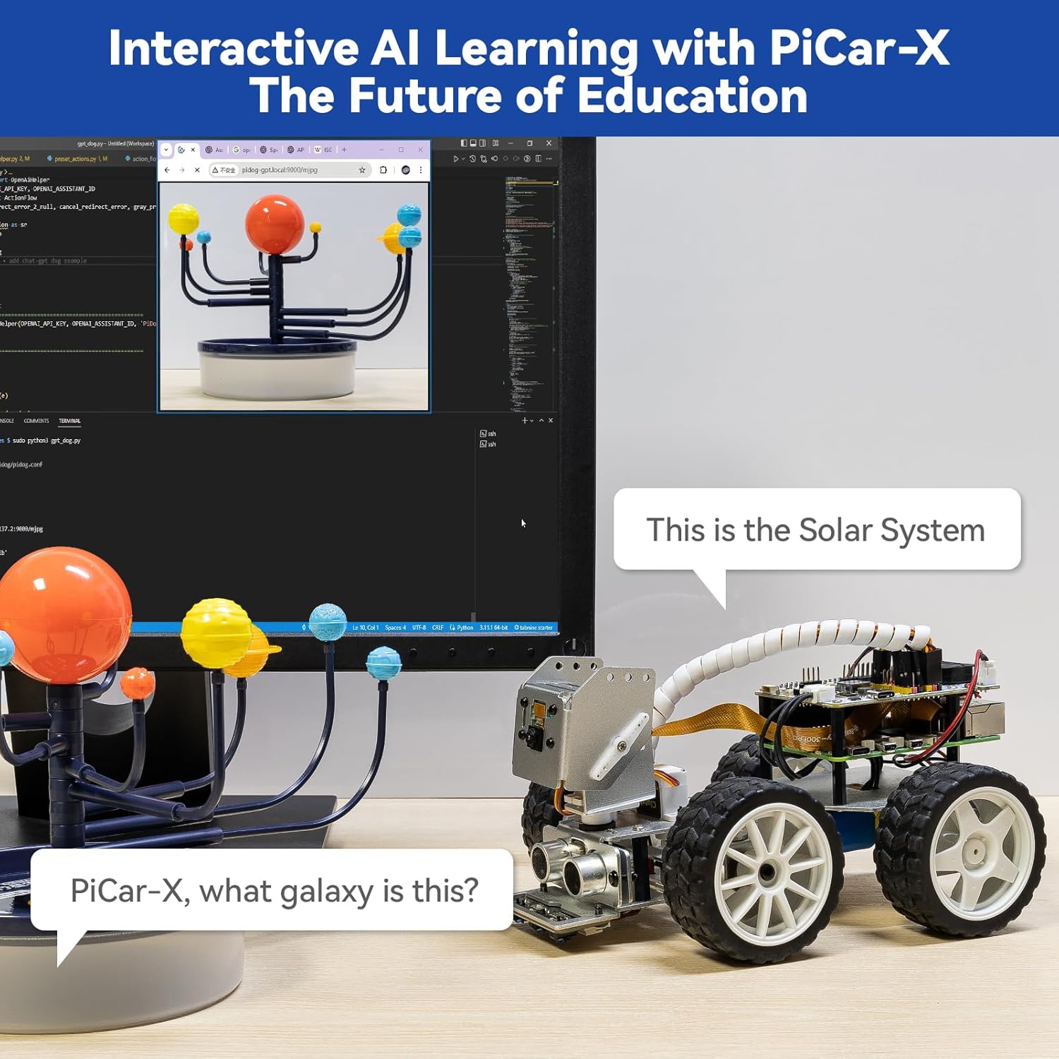 Ensemble de robot vidéo intelligent PiCar-X de SunFounder pour 2&nbsp;B 3&nbsp;B+ 3&nbsp;B de Raspberry Pi 4&nbsp;B CN0351D