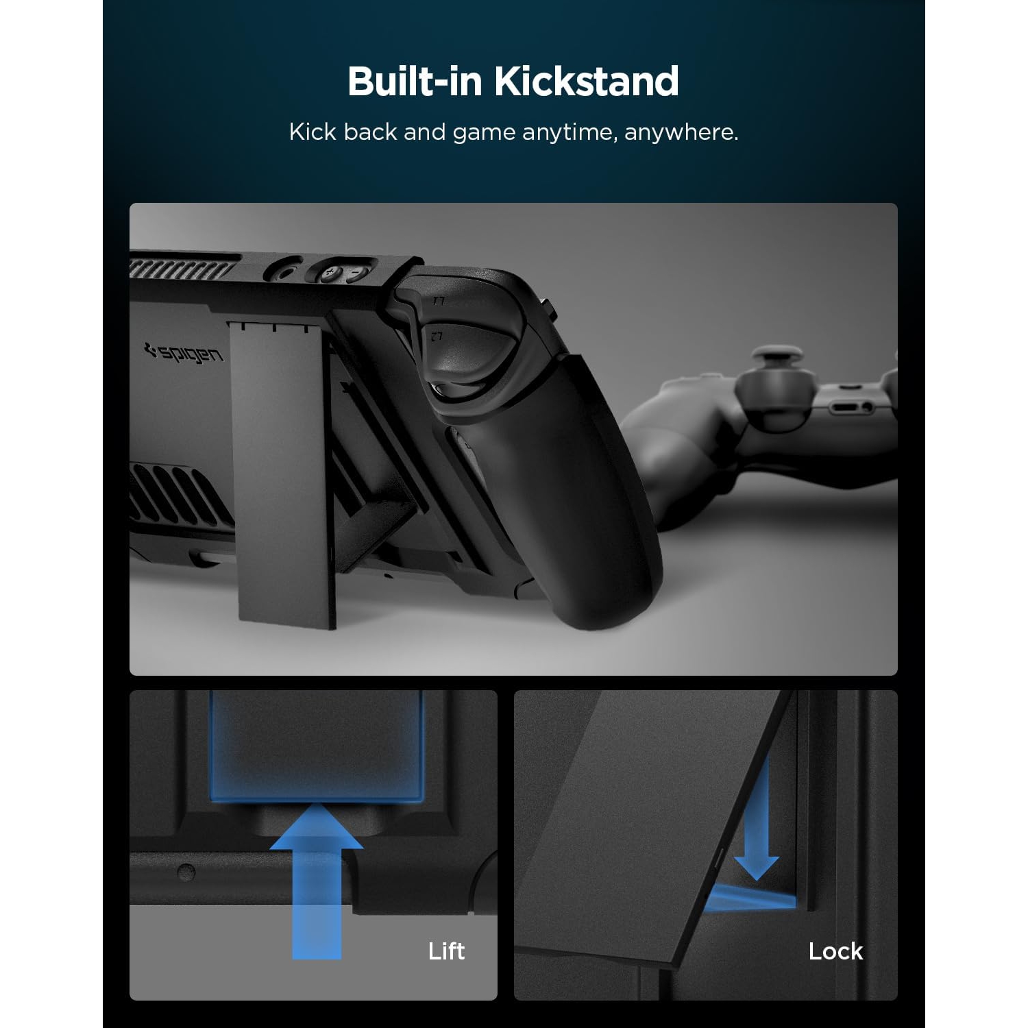 Spigen Thin Fit Pro Protective Steam Deck LCD / Steam Deck OLED (2023) Case with Kickstand Designed for Steam Deck Case TPU & PC Cover with Shock