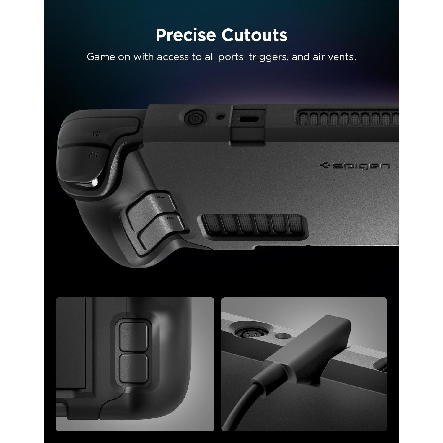 Spigen Thin Fit Pro Protective Steam Deck LCD / Steam Deck OLED (2023) Case with Kickstand Designed for Steam Deck Case TPU & PC Cover with Shock