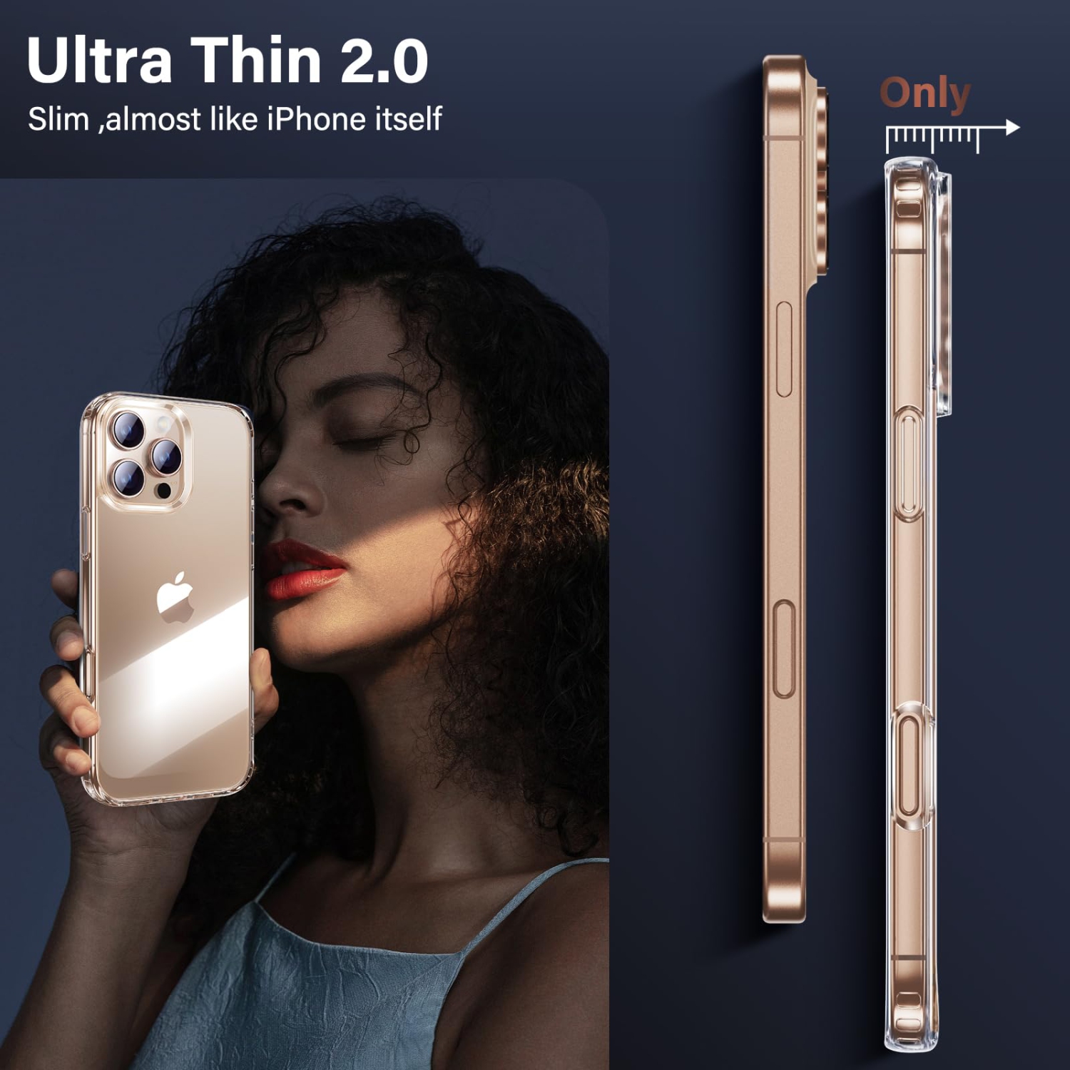 Étui pour iPhone 16 Pro Max ne jaunit pas avec 2 protecteurs d'écran en verre trempé + 2 protecteurs d'objectif de caméra, protection de qualité