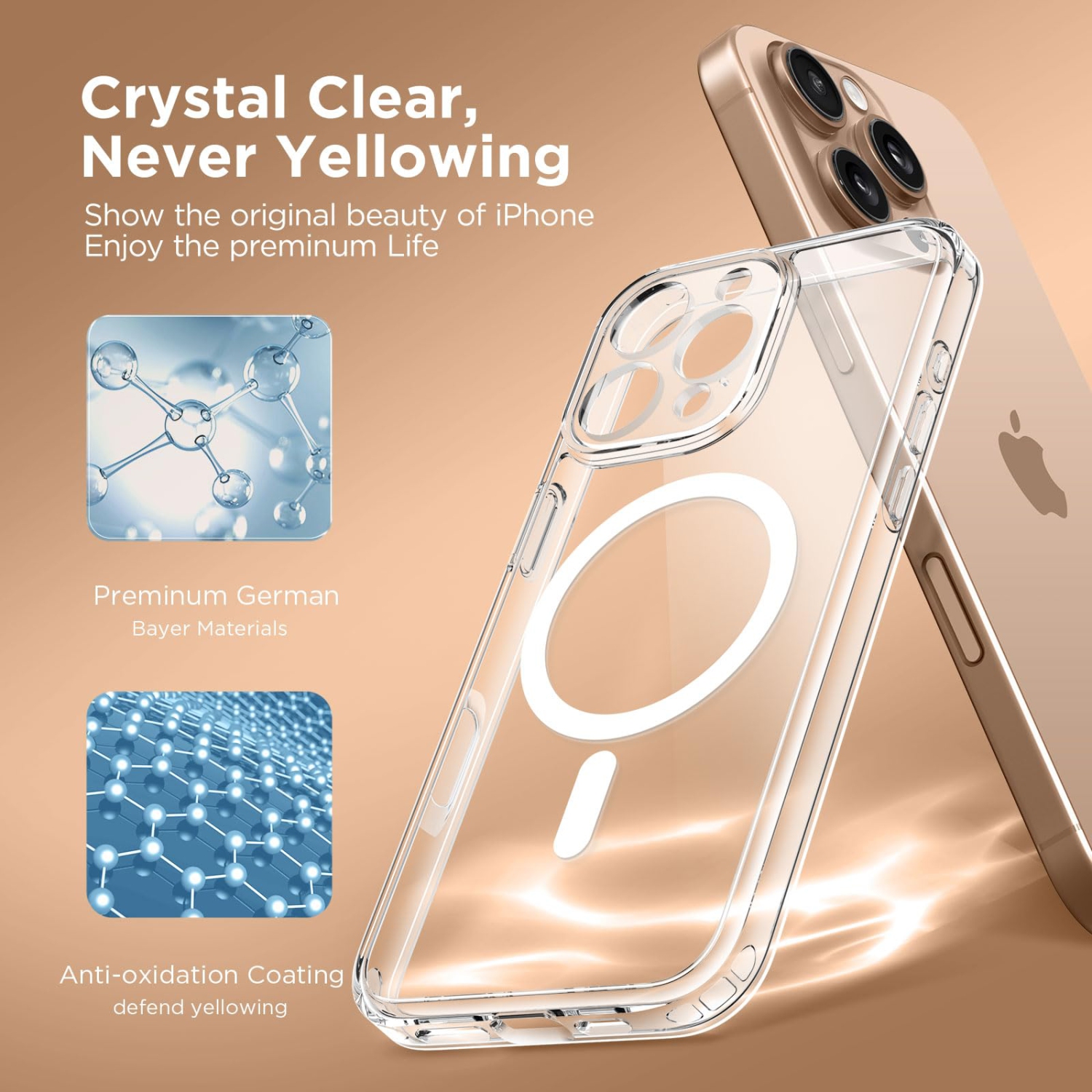 Magnetic Compatible with iPhone 16 Pro Max Case, Upgraded Full Camera Protection Compatible with MagSafe Protective Translucent Matte Women Phone