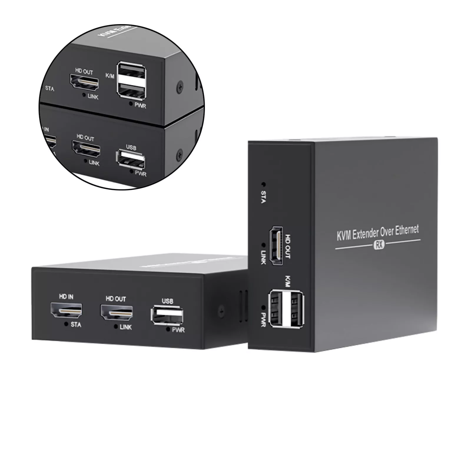 Prolongateur KVM HDMI USB 50 m via un seul câble Ethernet Cat5e/6 pour CCTV PC Portable à usage professionnel à domicile