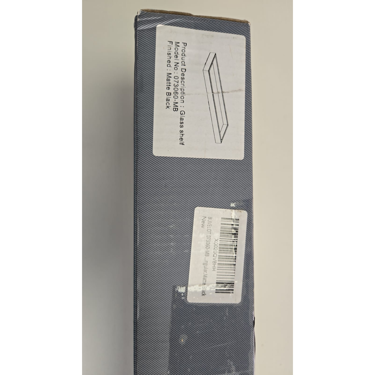 Refurbished - BUVELOT Glass Shelf for Bathroom 073060-MB Matte Black