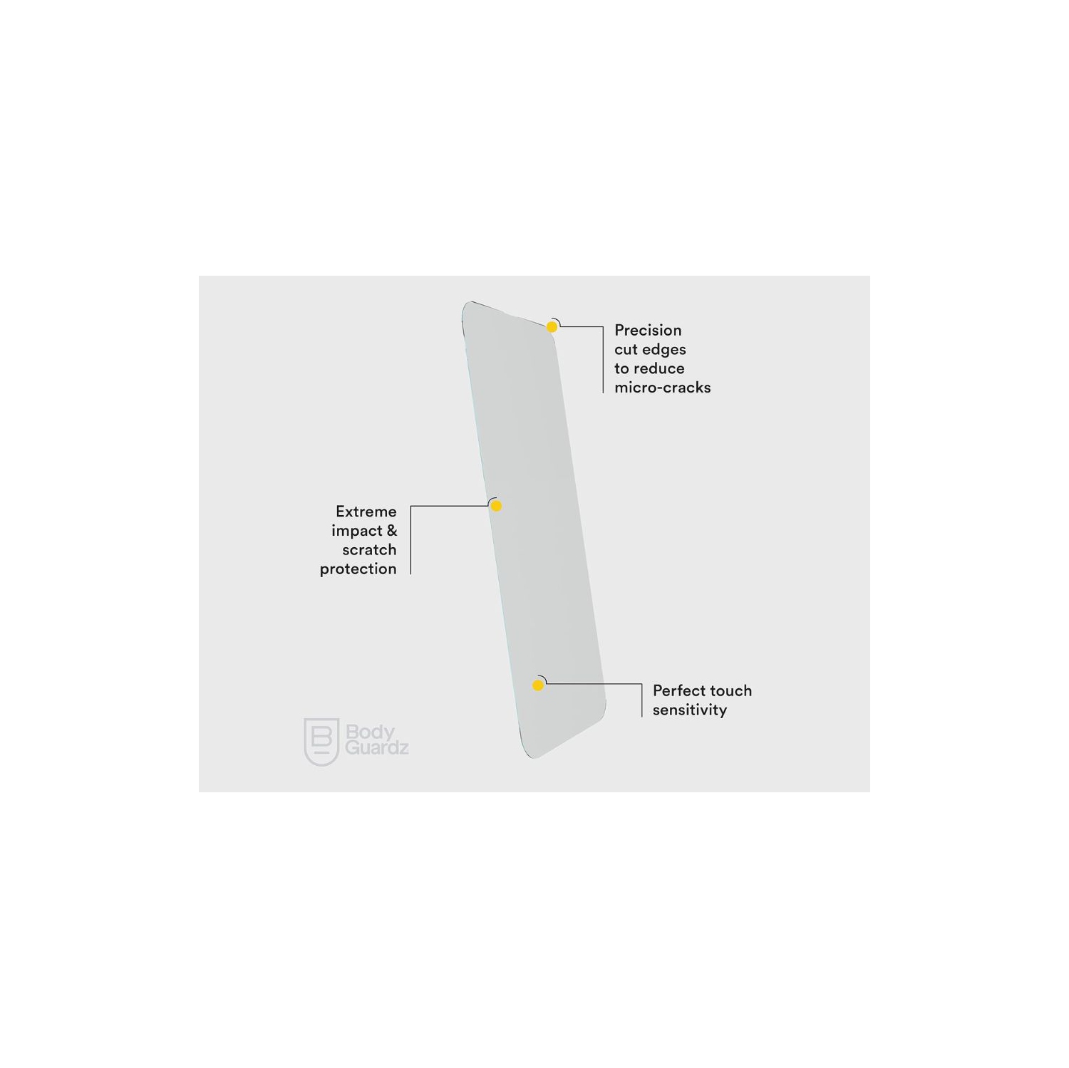 BodyGuardz Pure 3 Tempered Glass Screen Protector 5X Stronger for iPhone 14 Pro