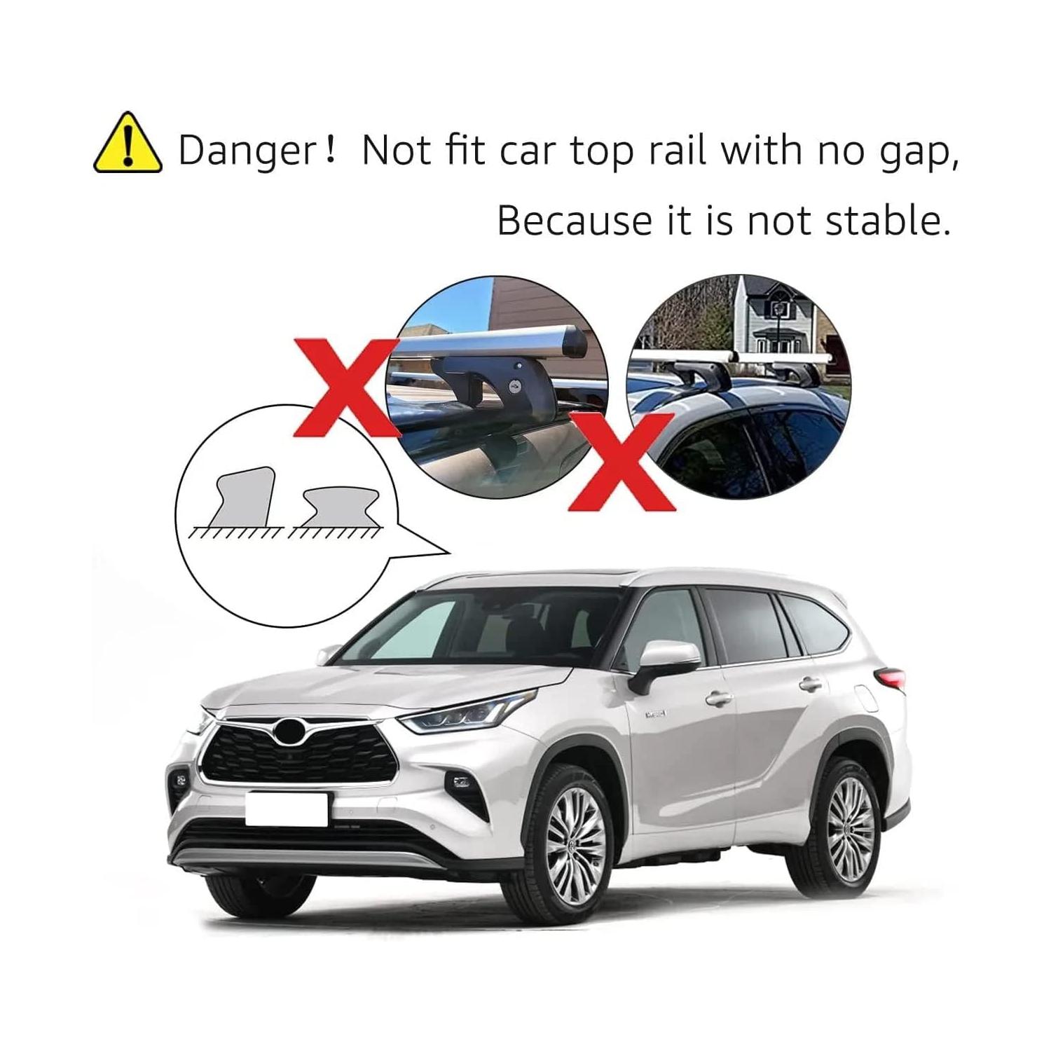 Stanz Roof Rack Crossbars 54 in Aero Aluminum Cross Bars Raised Side Rail Gap Needed - Mounts to The Rooftop of Your Car or SUV